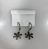 Silver Granulated Flower Earrings