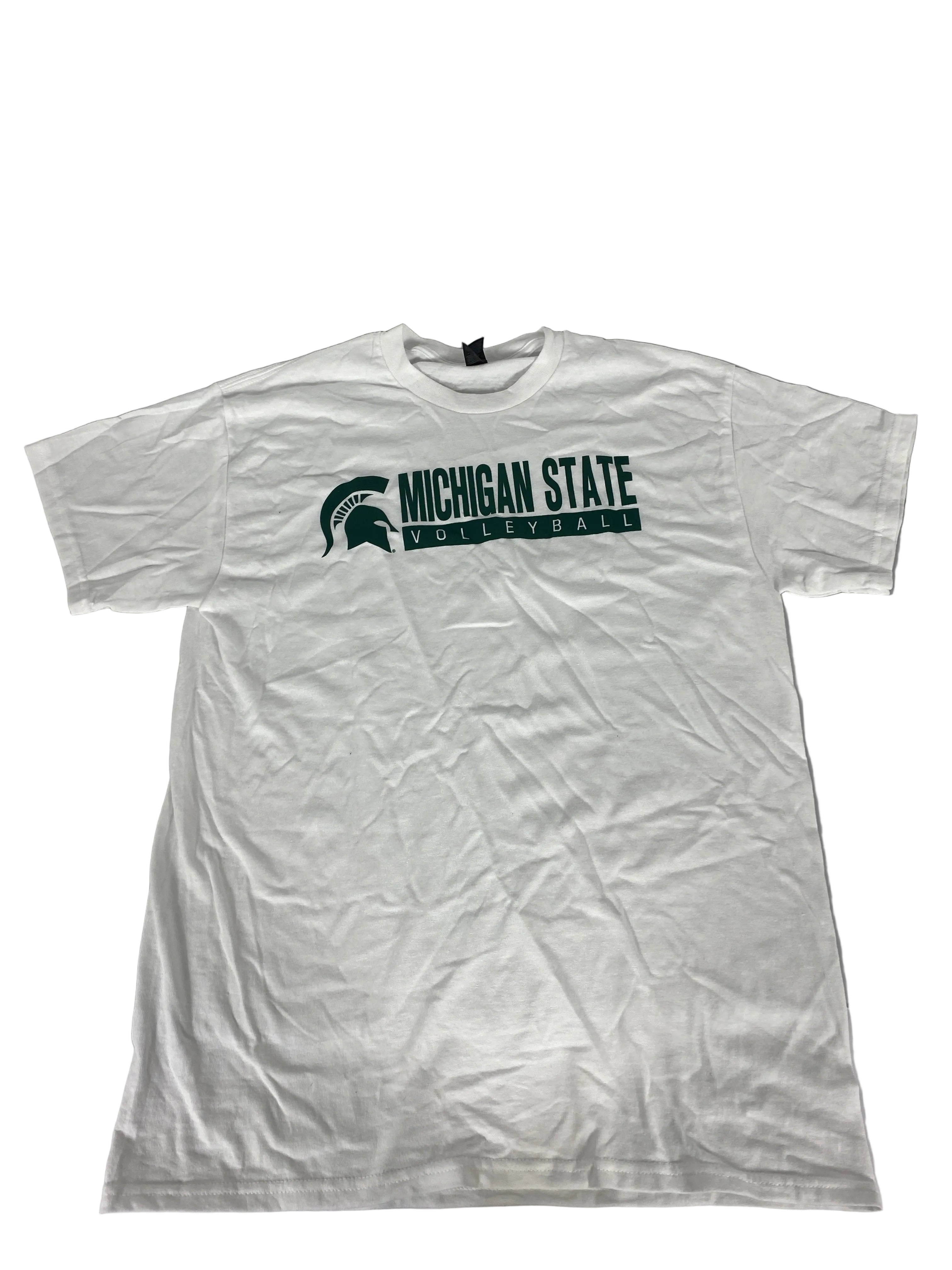 White Spartan Volleyball Short Sleeve T-Shirt Unisex Size M