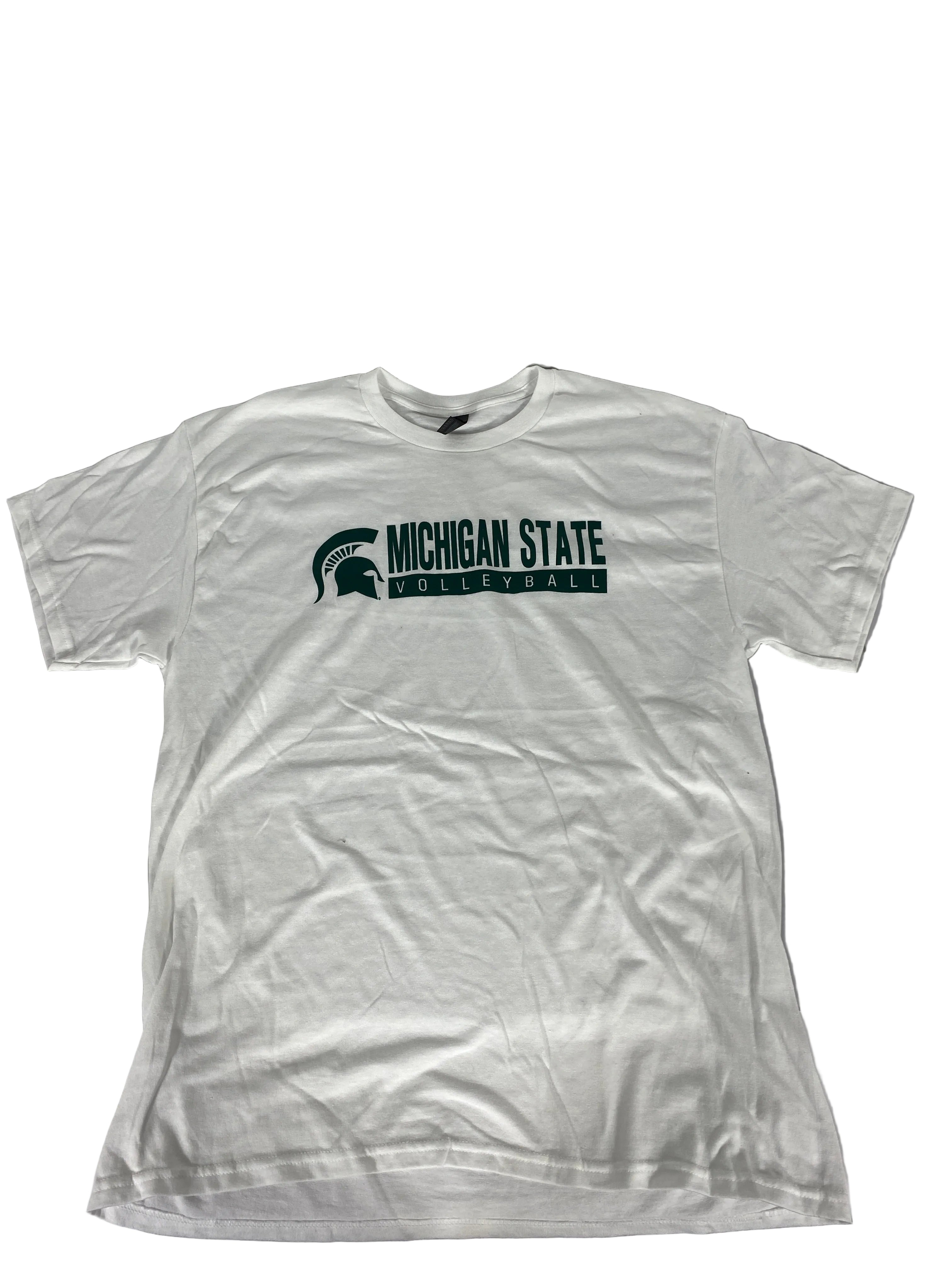 White Spartan Volleyball Short Sleeve T-Shirt Unisex Size L