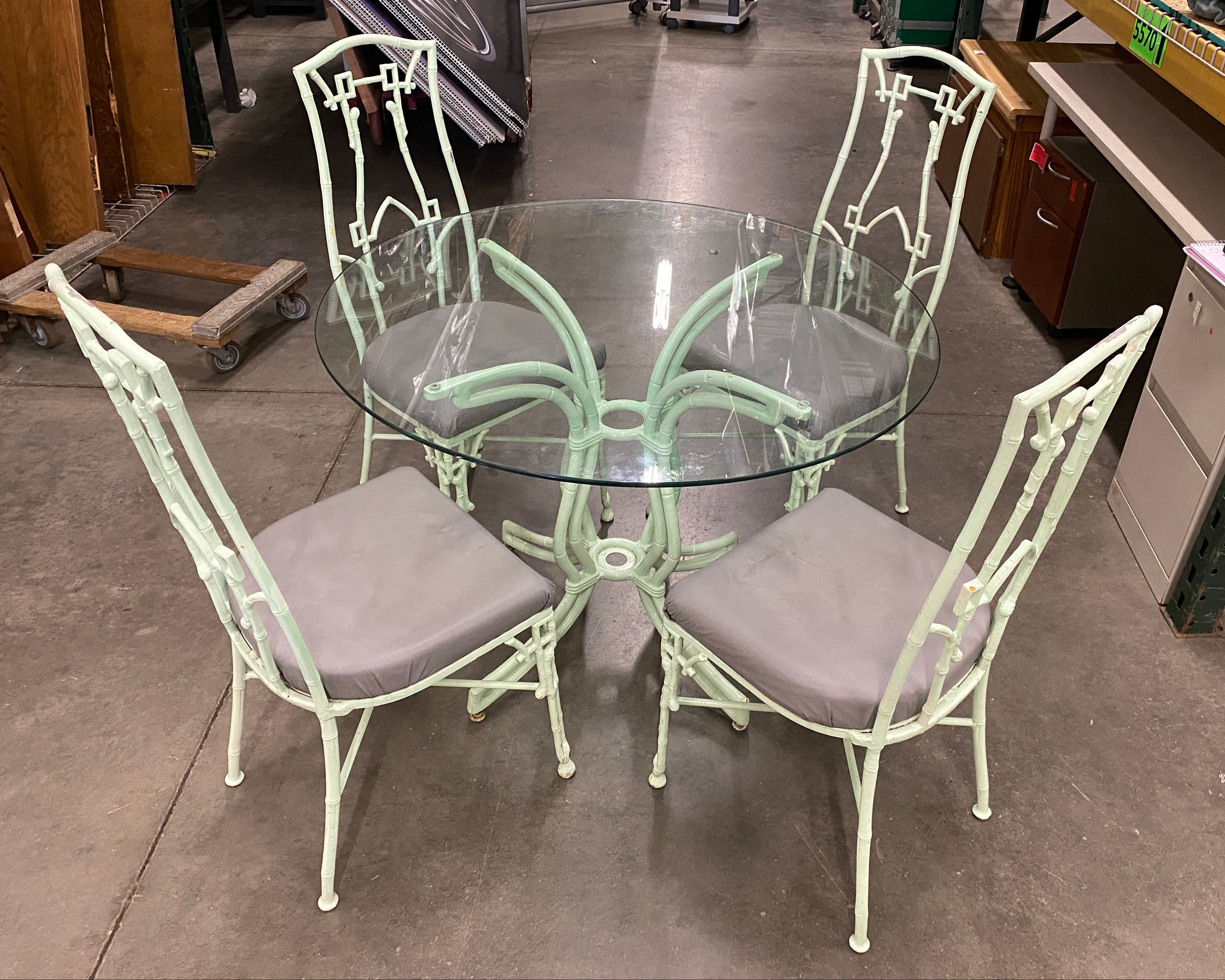 Dining Set / Metal "Rattan-Style"