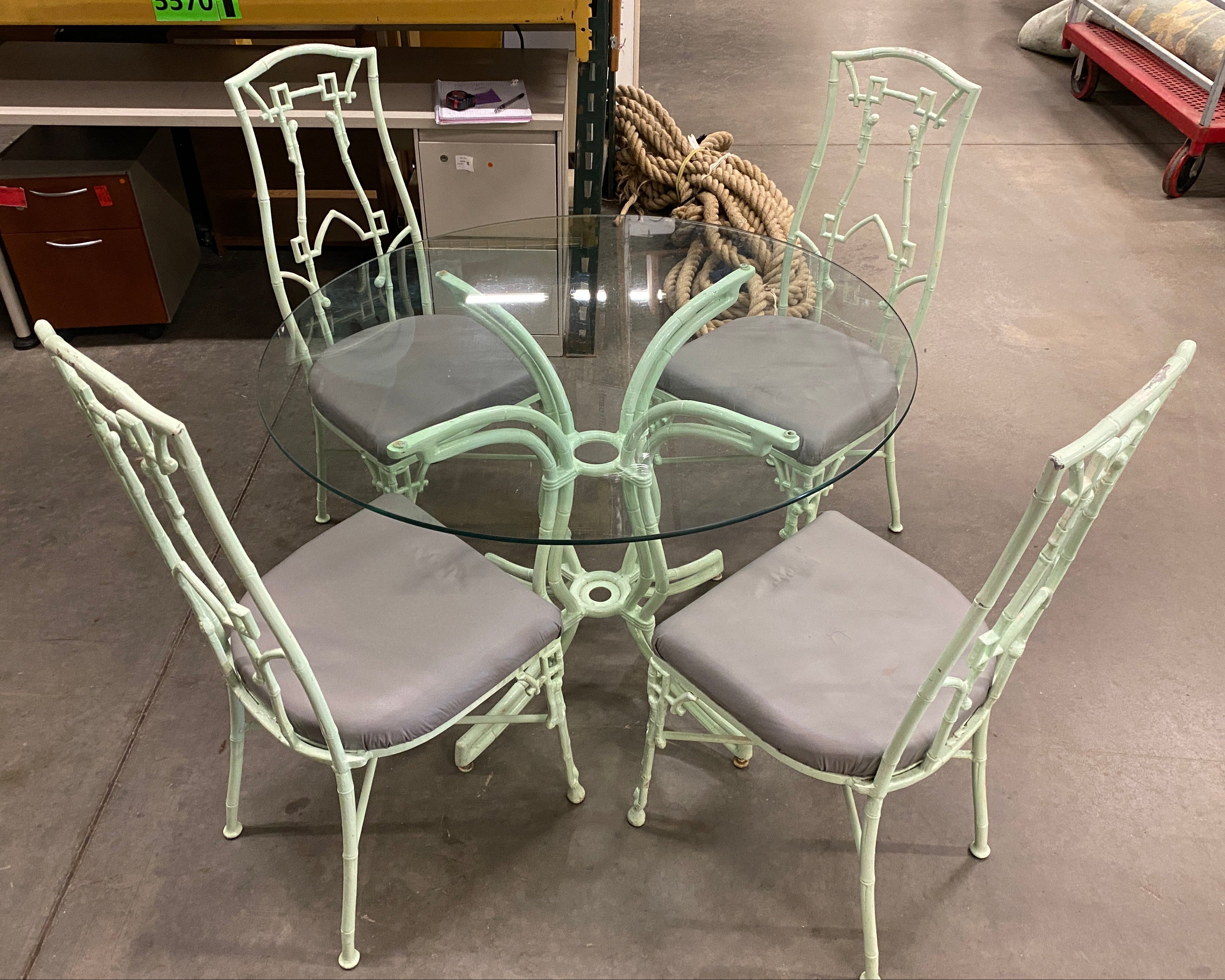 Dining Set / Metal "Rattan-Style"