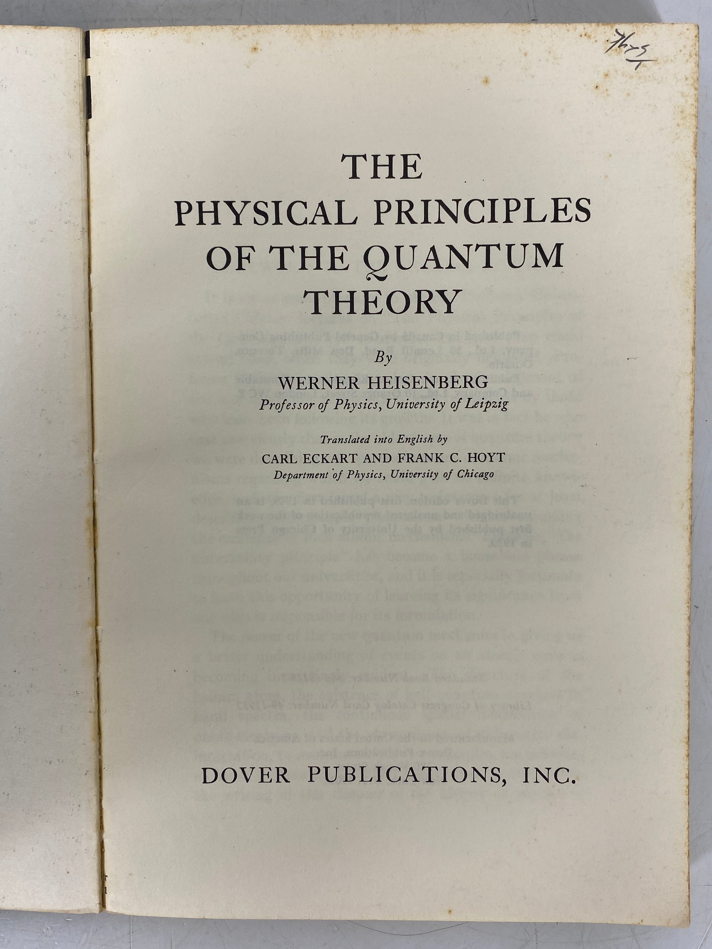 2 Werner Heisenberg: Physics and Beyond/Principles of Quantum Theory Vintage SC