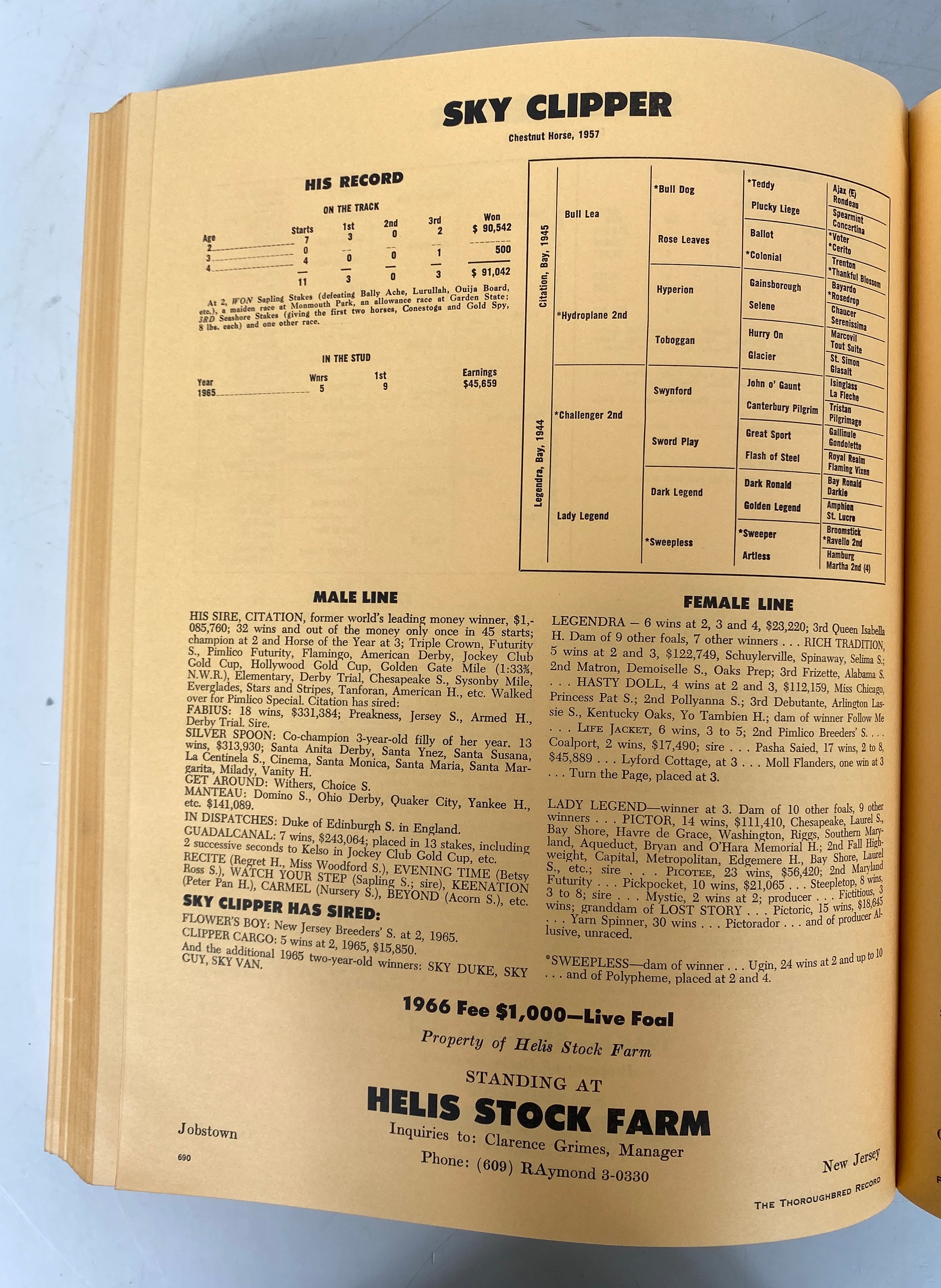 Lot of 3: The Thoroughbred Record & Racing Calendar 1964-1966 Vintage SC