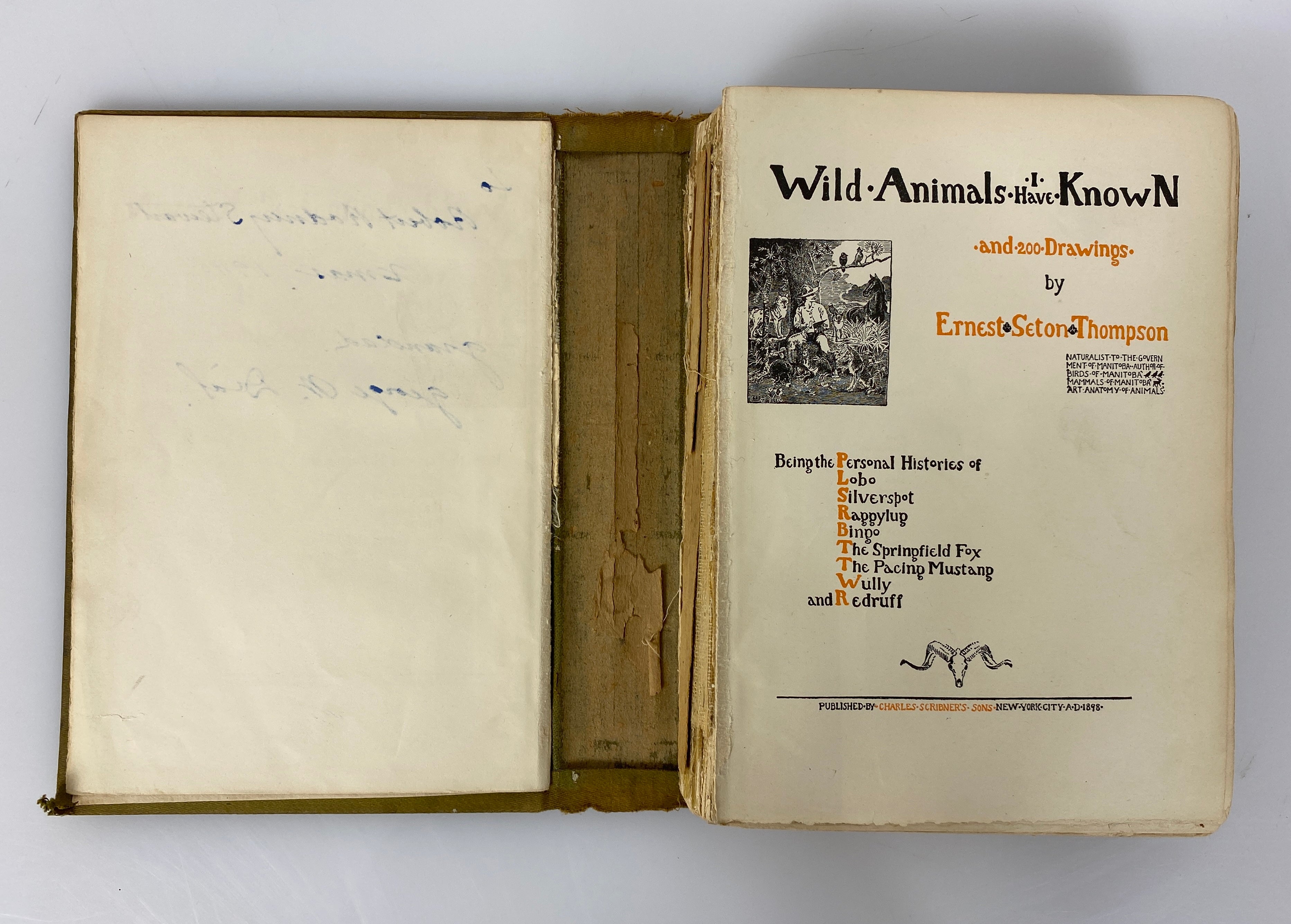 Wild Animals I Have Known Ernest Seton Thompson 1898 Antique 3rd Impression HC