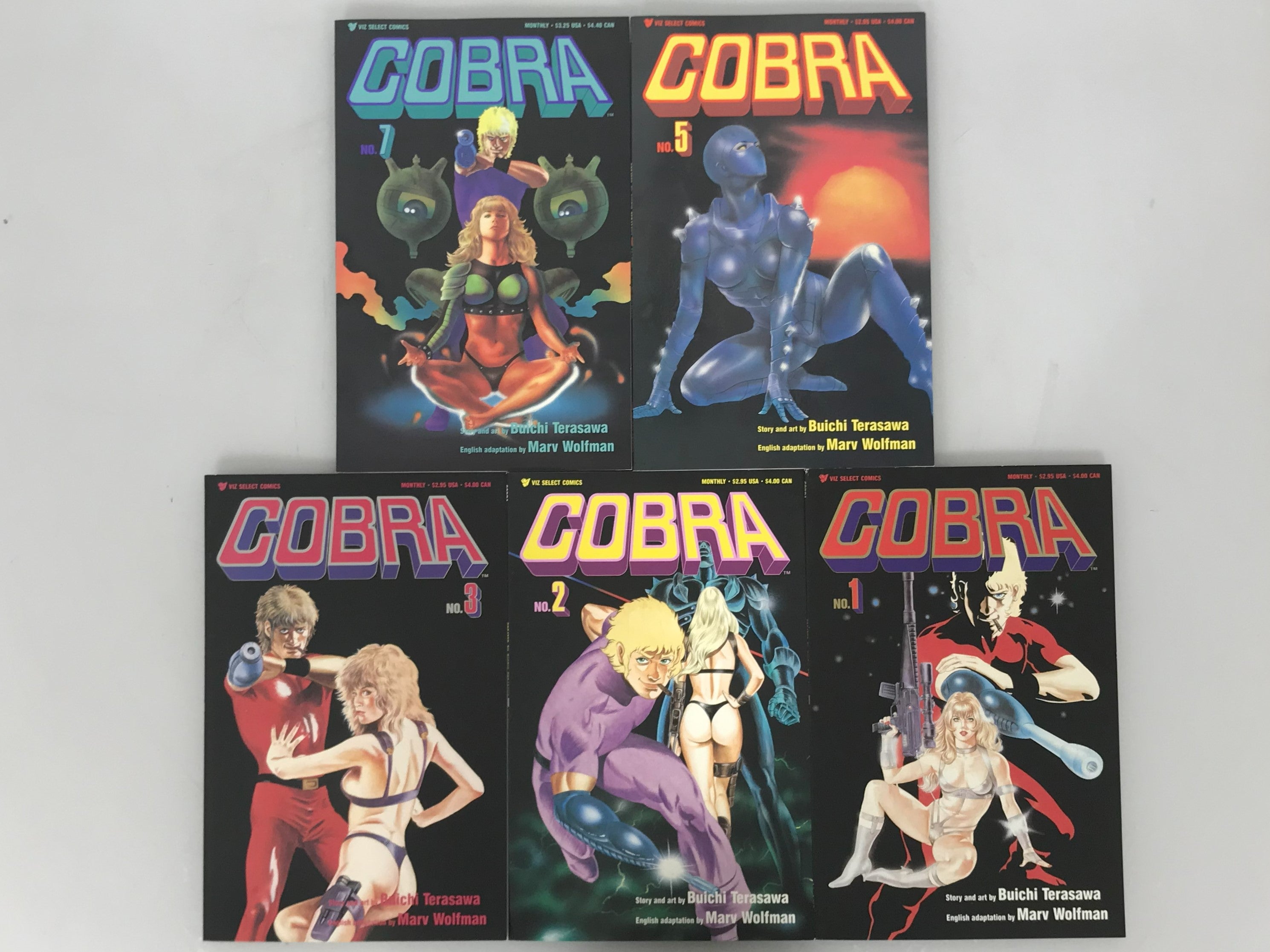 Cobra Viz Select Manga Comics Lot of 5: 1-3, 5, 7