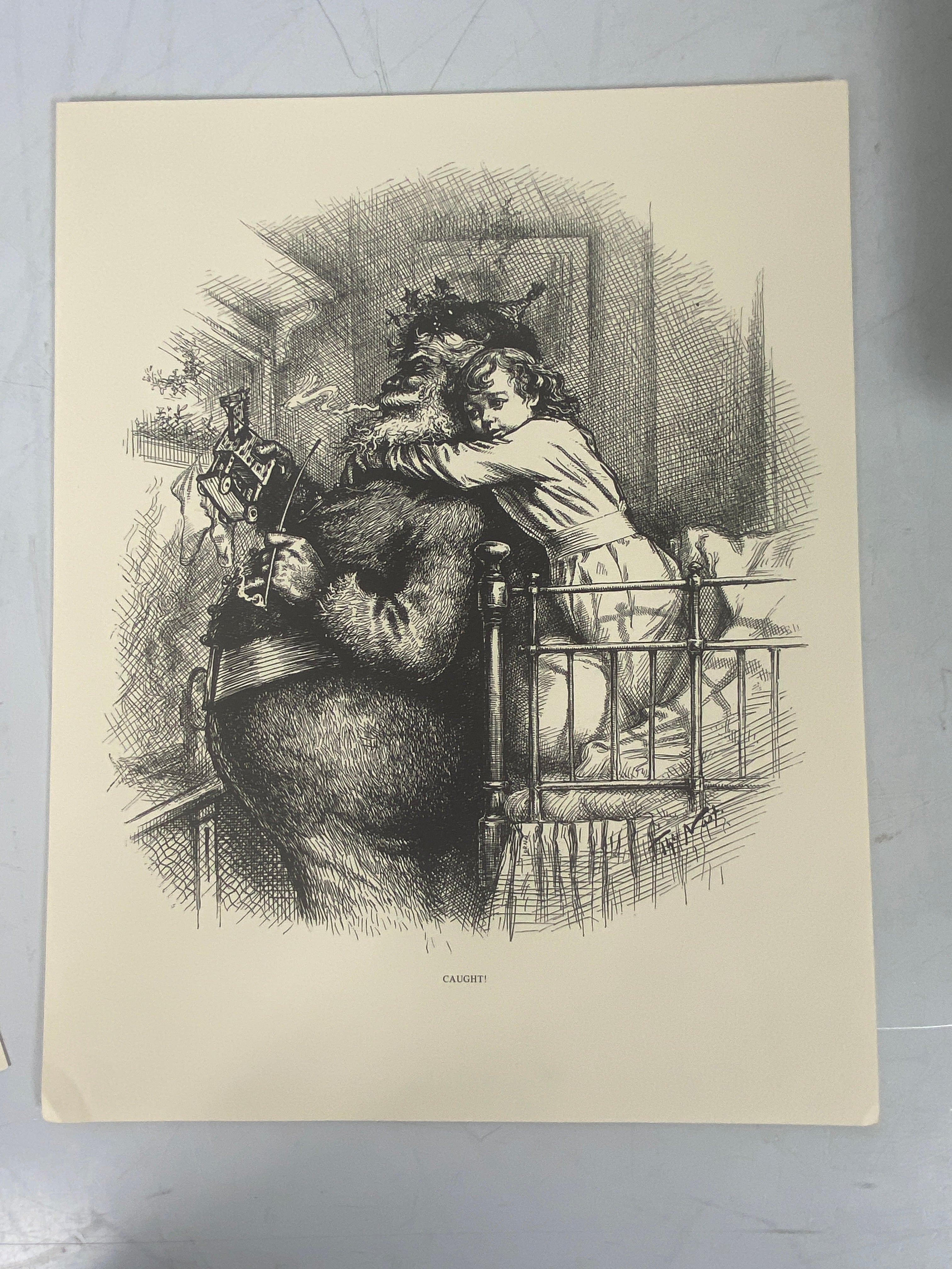 The Christmas Drawings of Thomas Nast Prints Foreword by Normal Rockwell 1970