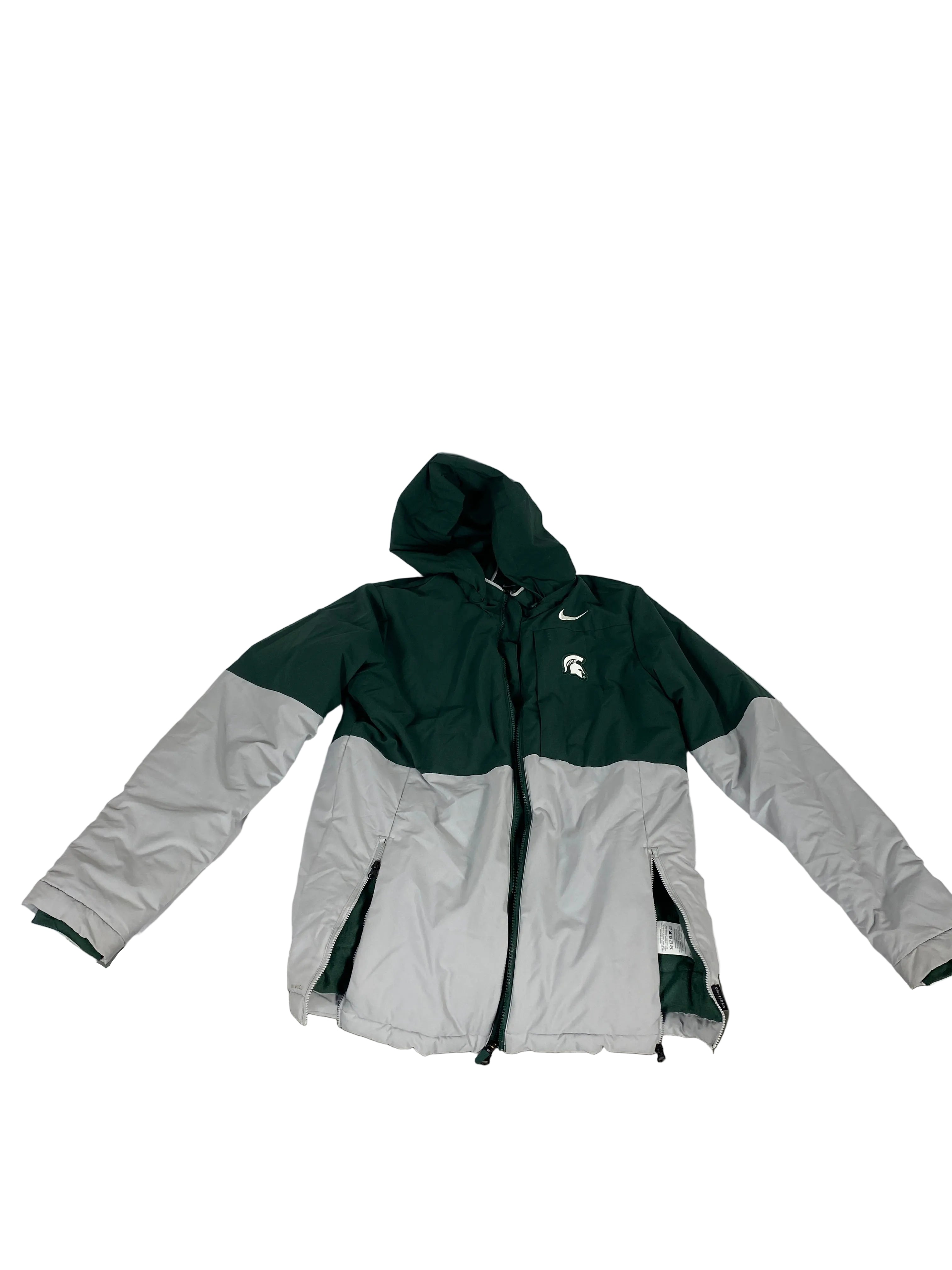 Nike Shield Green MSU Heavyweight Insulated Jacket Unisex Size S