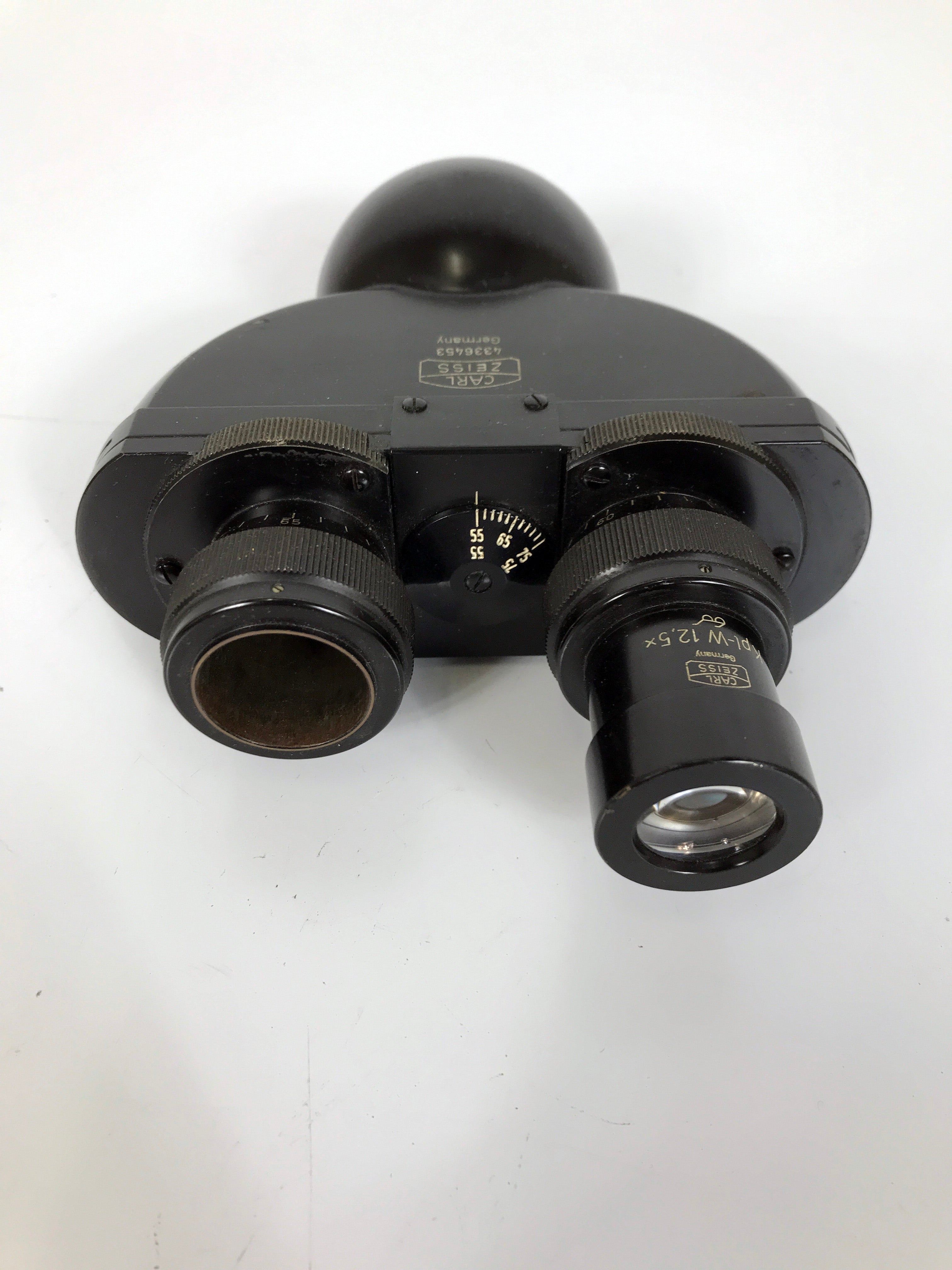 Vintage Carl Zeiss Binocular Microscope Head 4336453 *Missing One Eyepiece*