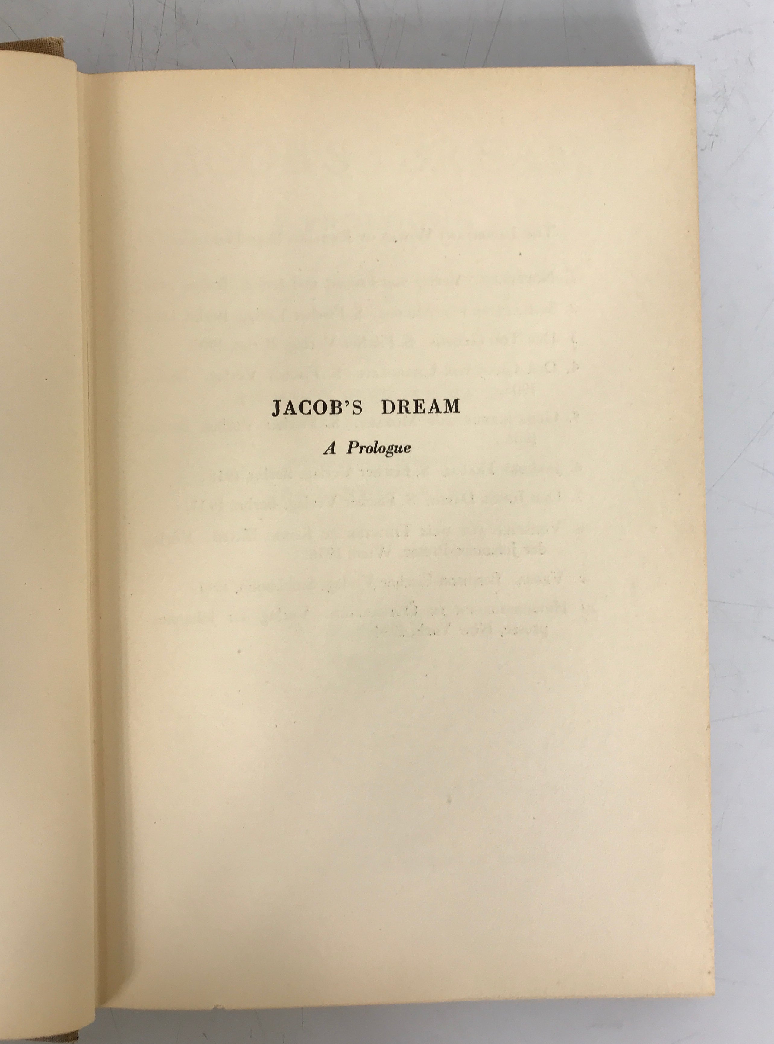 Jacob's Dream A Prologue Richard Beer-Hofmann 1946 HC Ex-Library