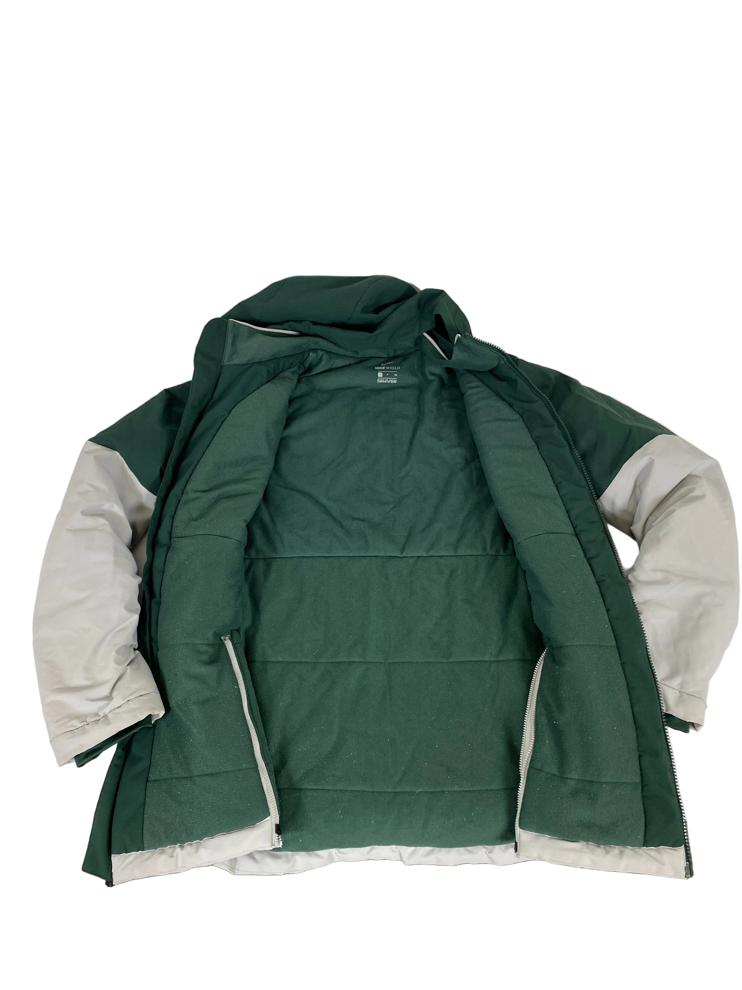 Nike Shield Green MSU Heavyweight Insulated Jacket Unisex Size S *Broken Side Zipper*