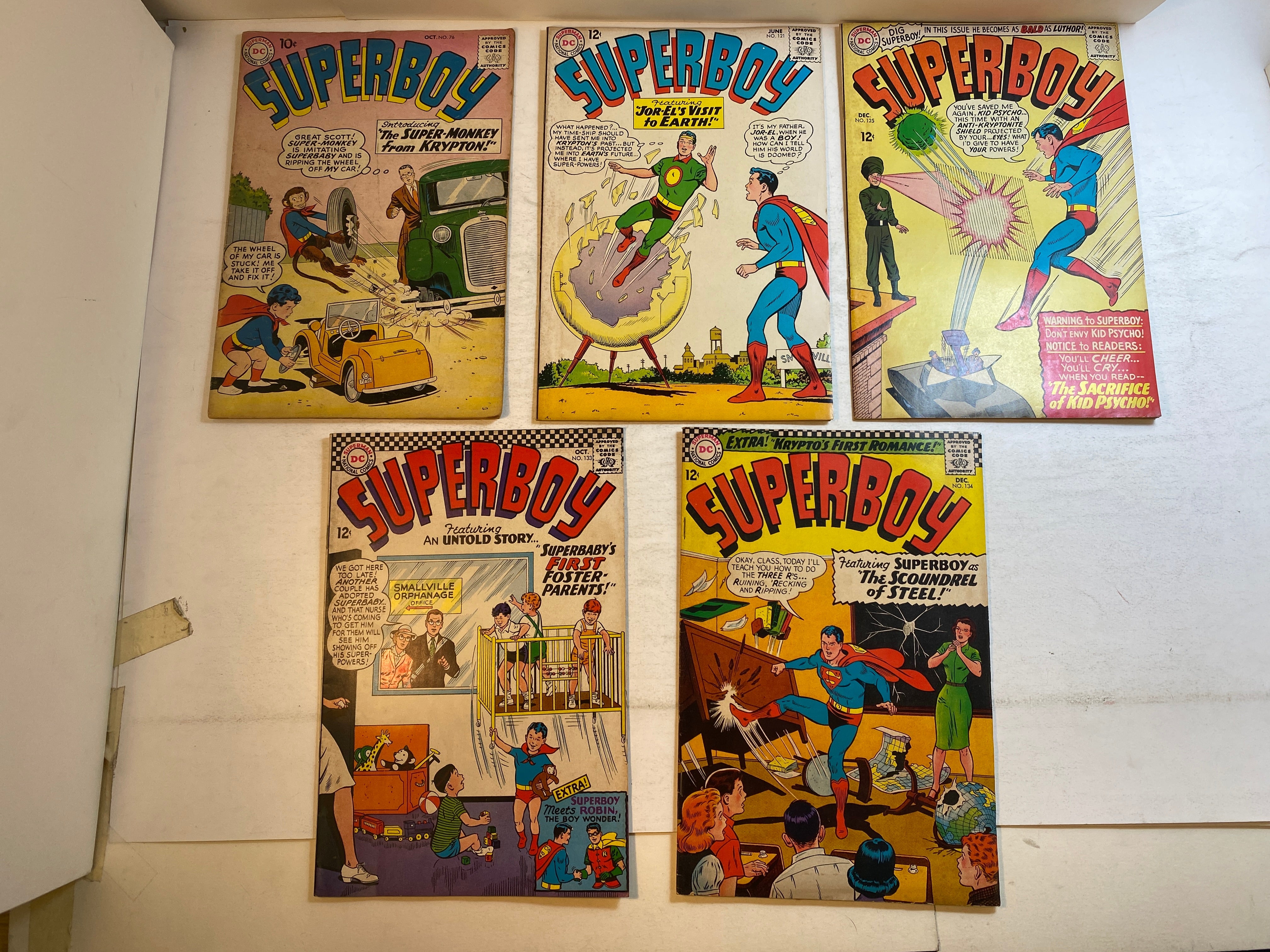 Lot of 5 Superboy DC Comics 1959-1966