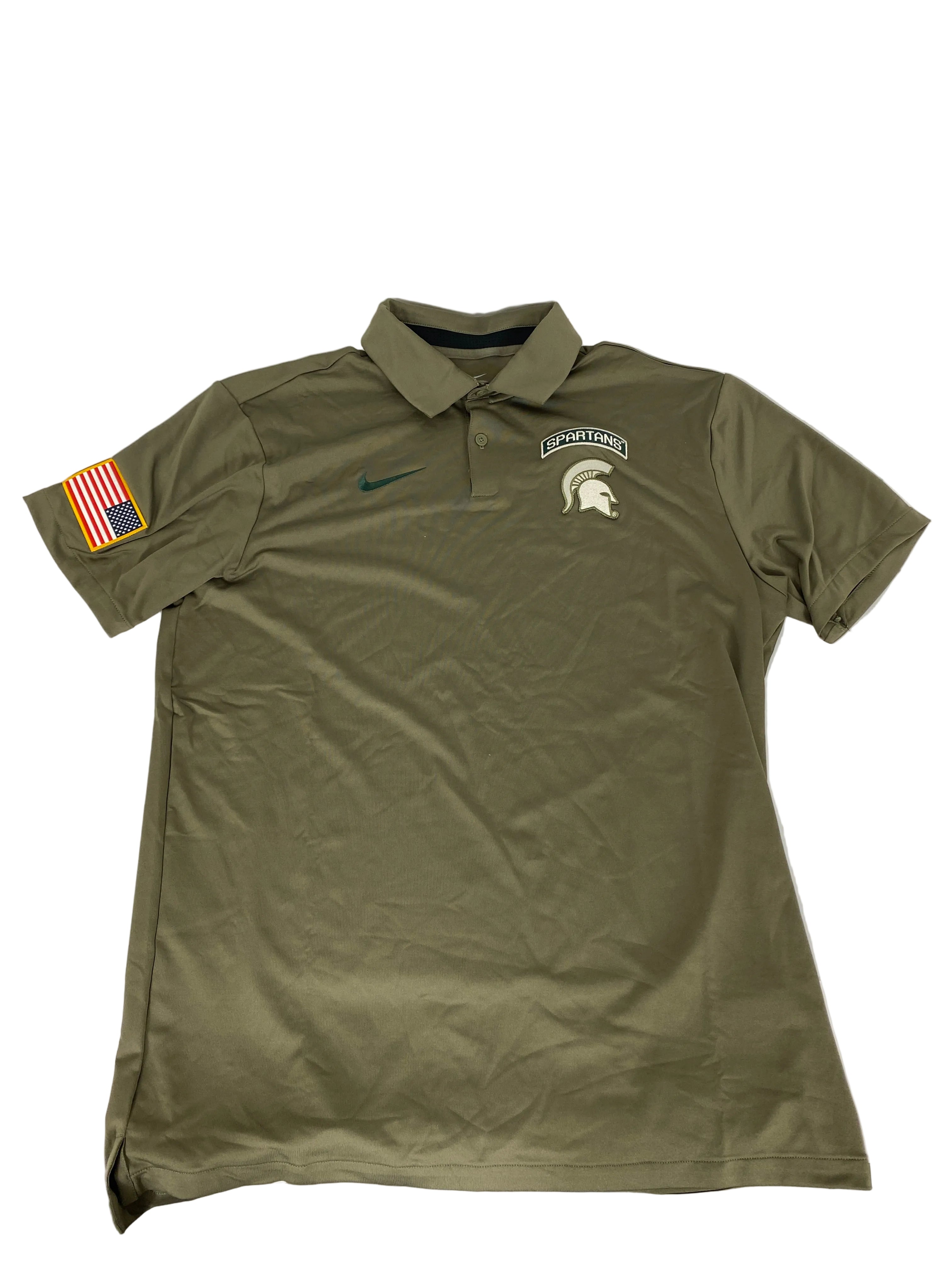 Nike MSU Green Dri-Fit Short Sleeve Polo Men's Size M