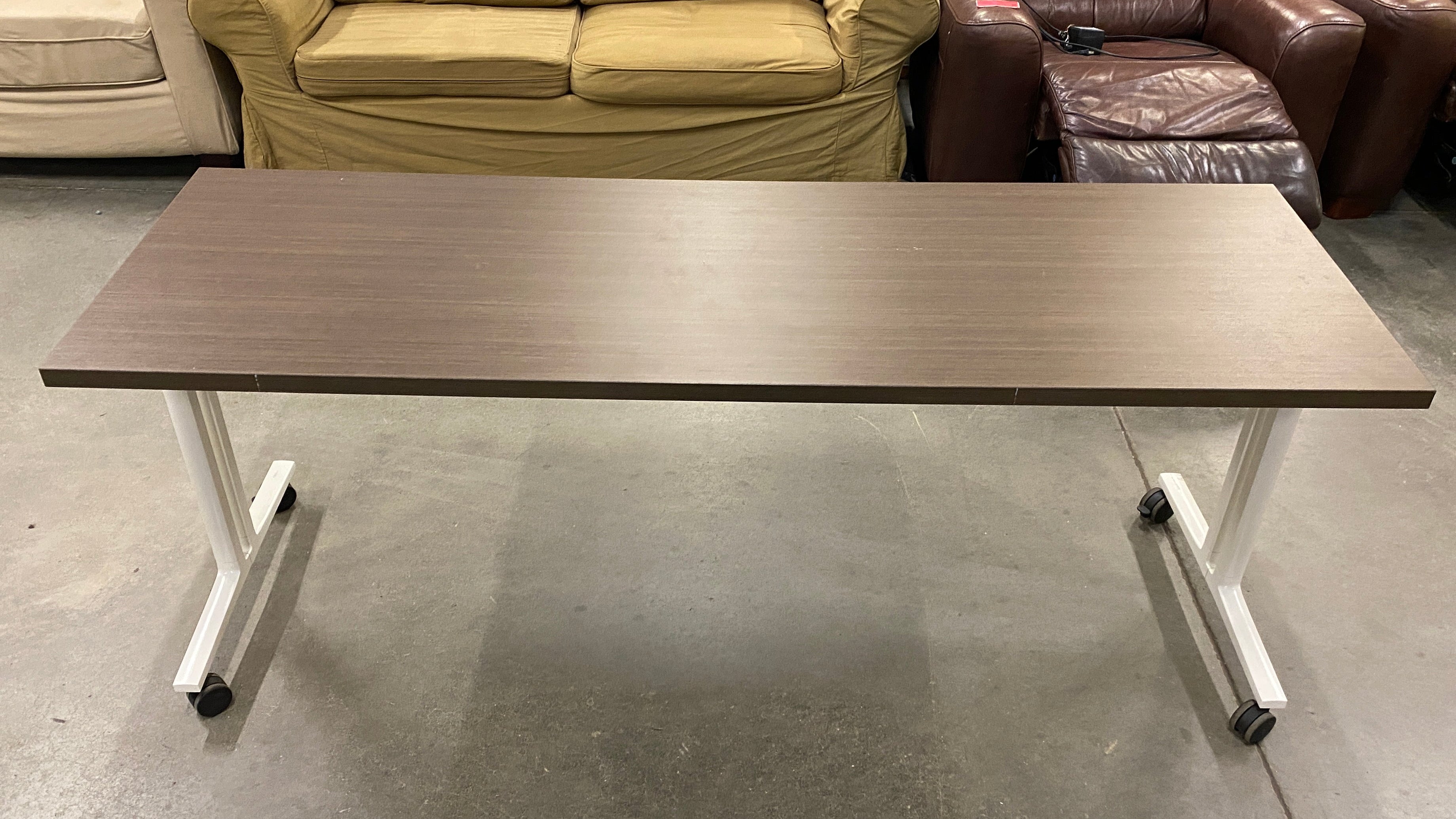 Herman Miller White Framed Wood Laminate Top Rolling Desk