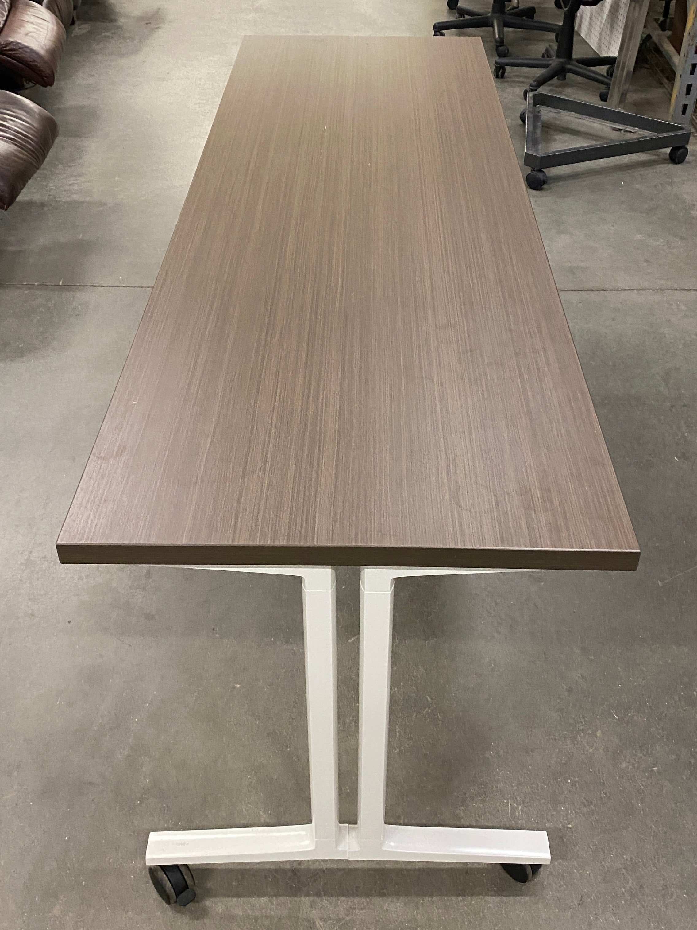 Herman Miller White Framed Wood Laminate Top Rolling Desk