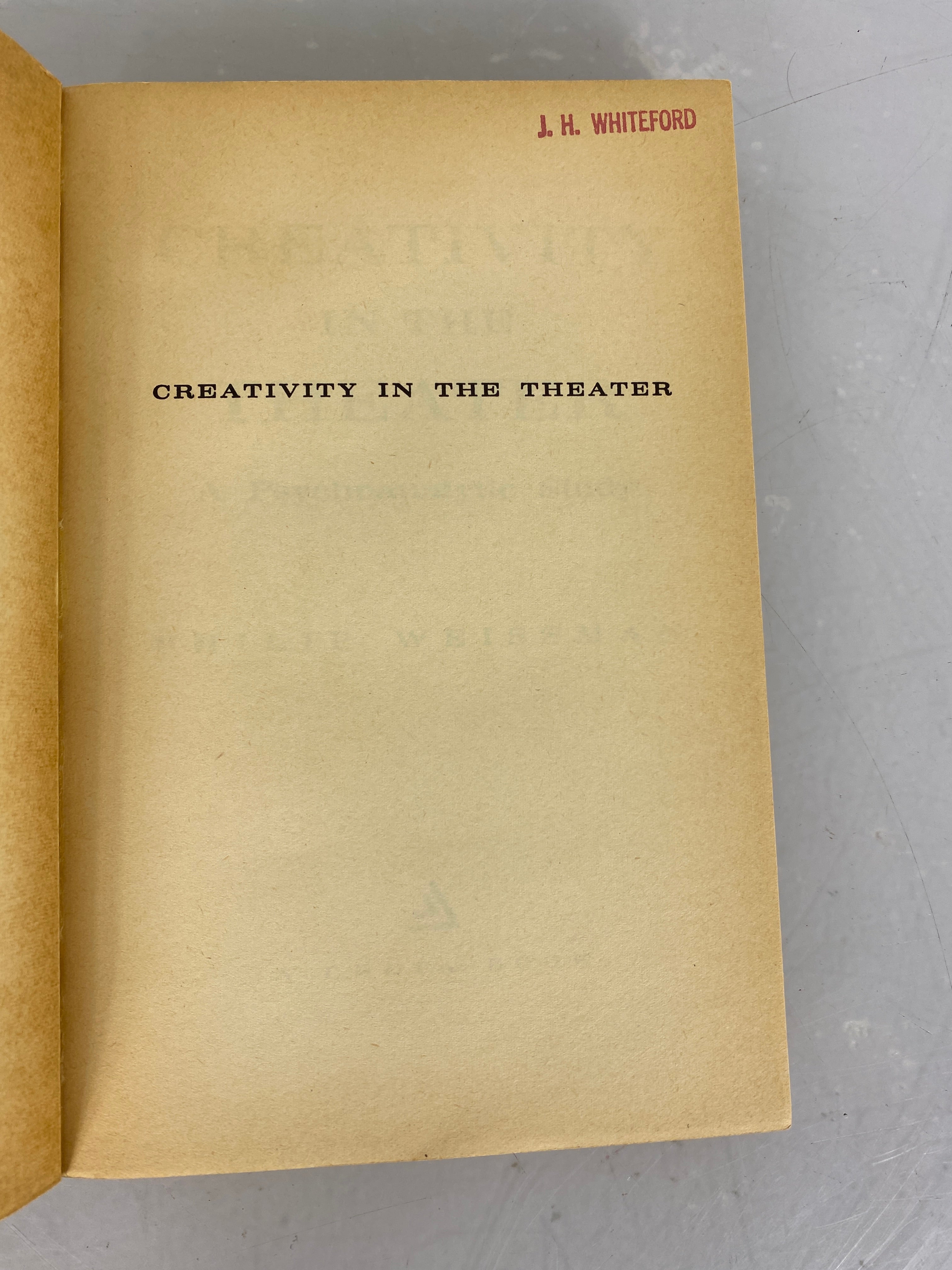 Creativity in the Theater by Philip Weissman 1965 First Printing SC
