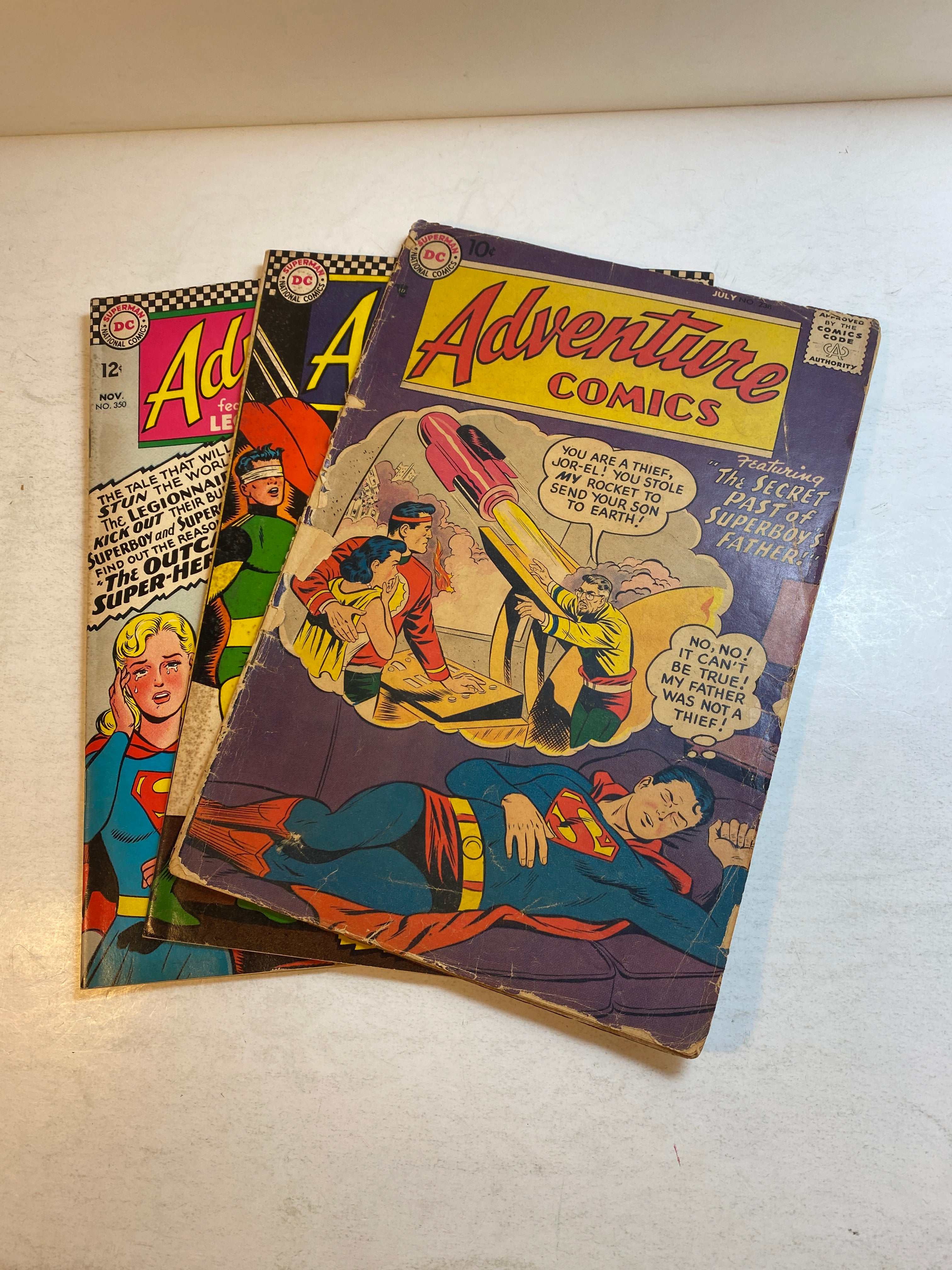 Lot of 3 Adventure Comics Superman DC 1958-1966