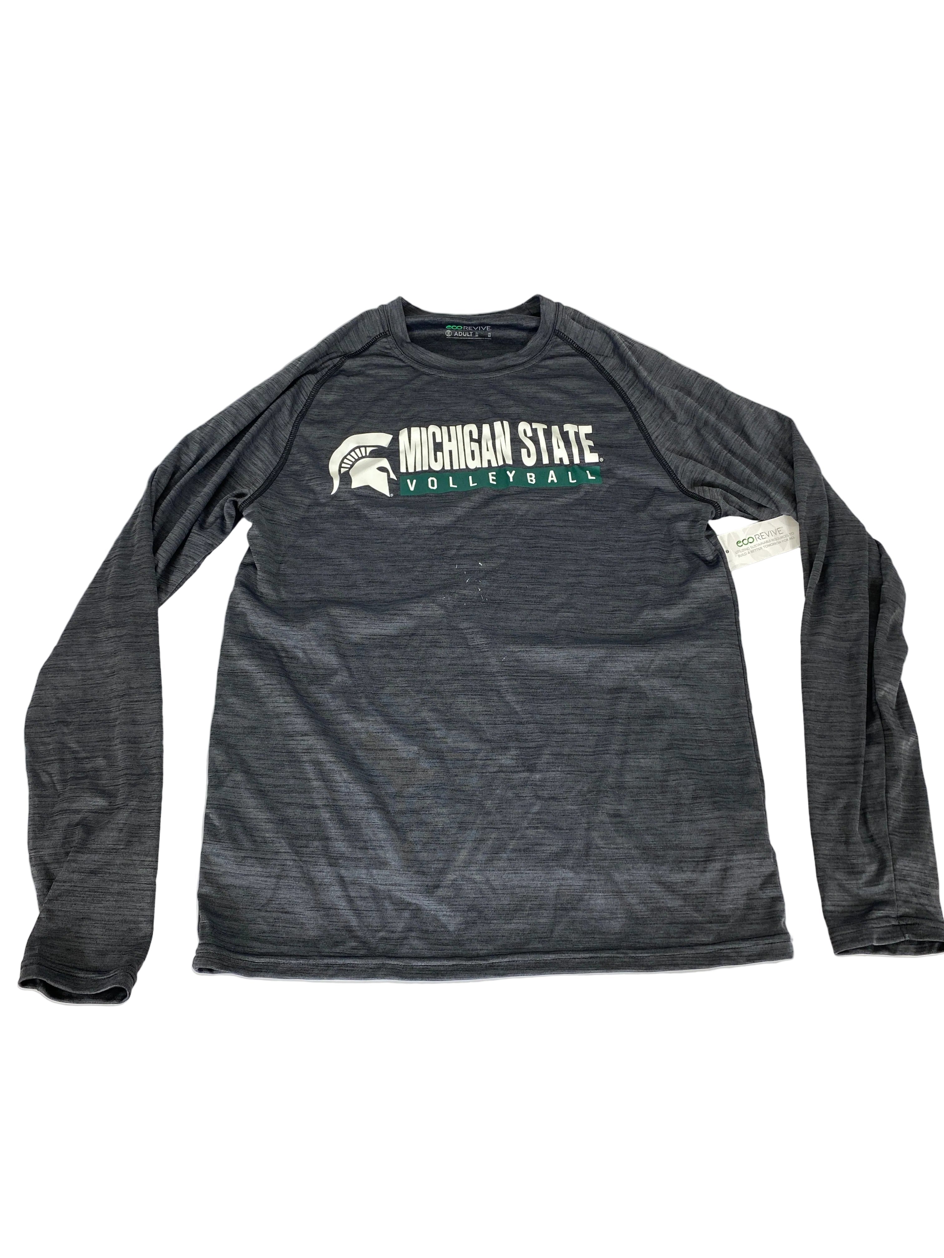 Dry Fit Gray Spartan Long Sleeve Volleyball Shirt Unisex Size M