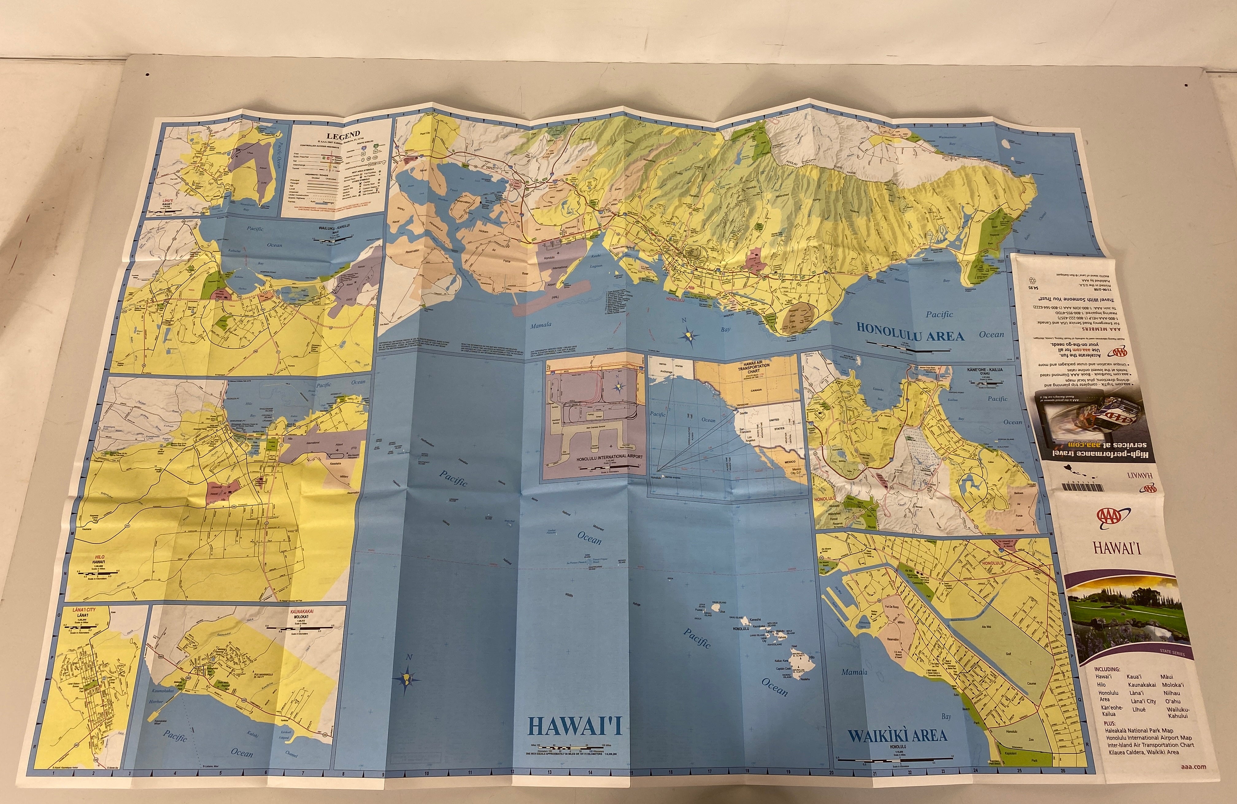 Lot of 4 Hawaii Maps: AAA State Series/Streetwise Hawaii/Fodor's Kauai