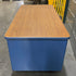 Steelcase Blue 6 Drawer Tanker Desk w/ Wood Laminate Top