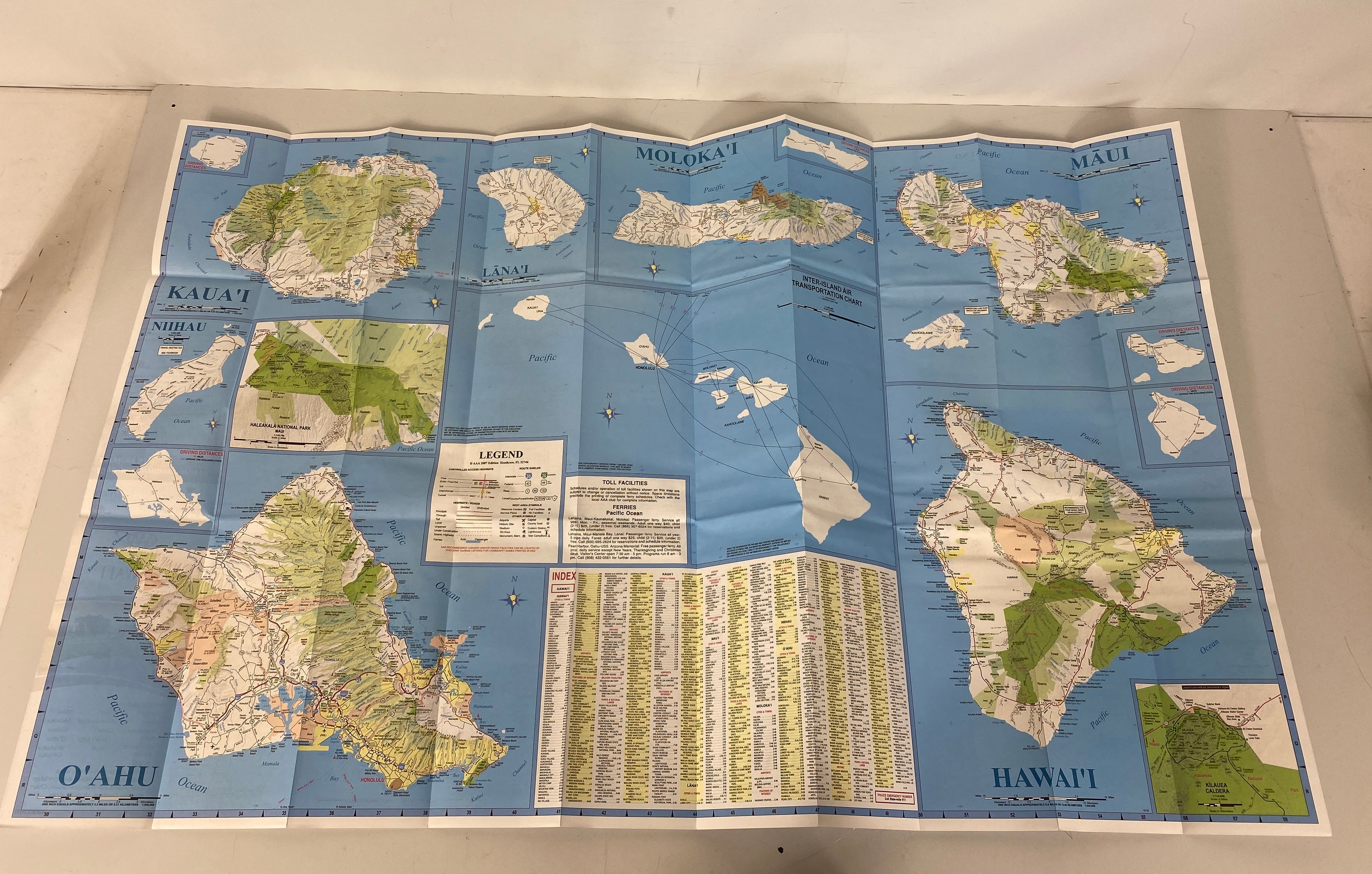 Lot of 4 Hawaii Maps: AAA State Series/Streetwise Hawaii/Fodor's Kauai
