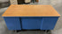 Steelcase Blue 6 Drawer Tanker Desk w/ Wood Laminate Top