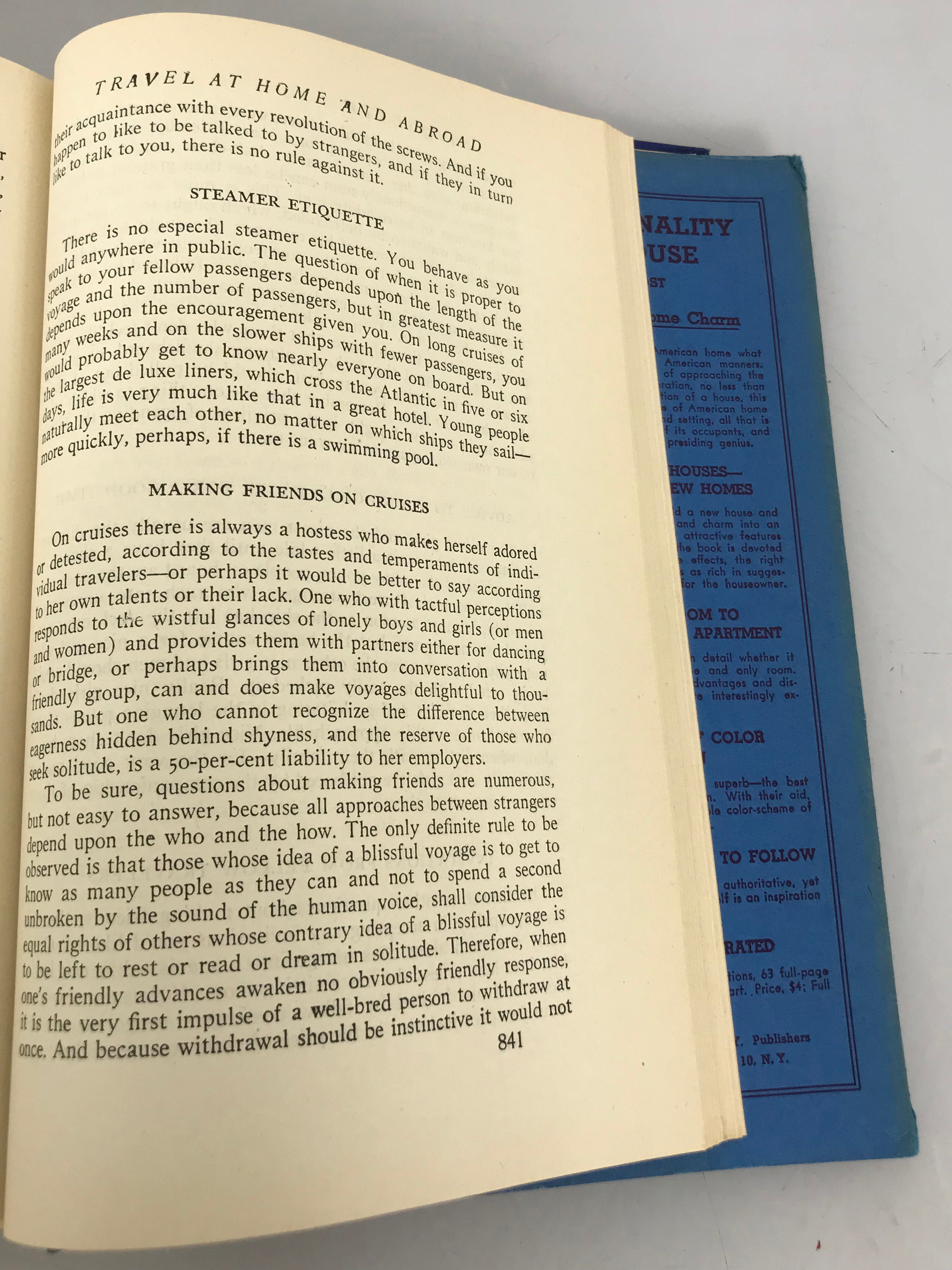 Etiquette The Blue Book of Social Usage by Emily Post 1943 HC DJ