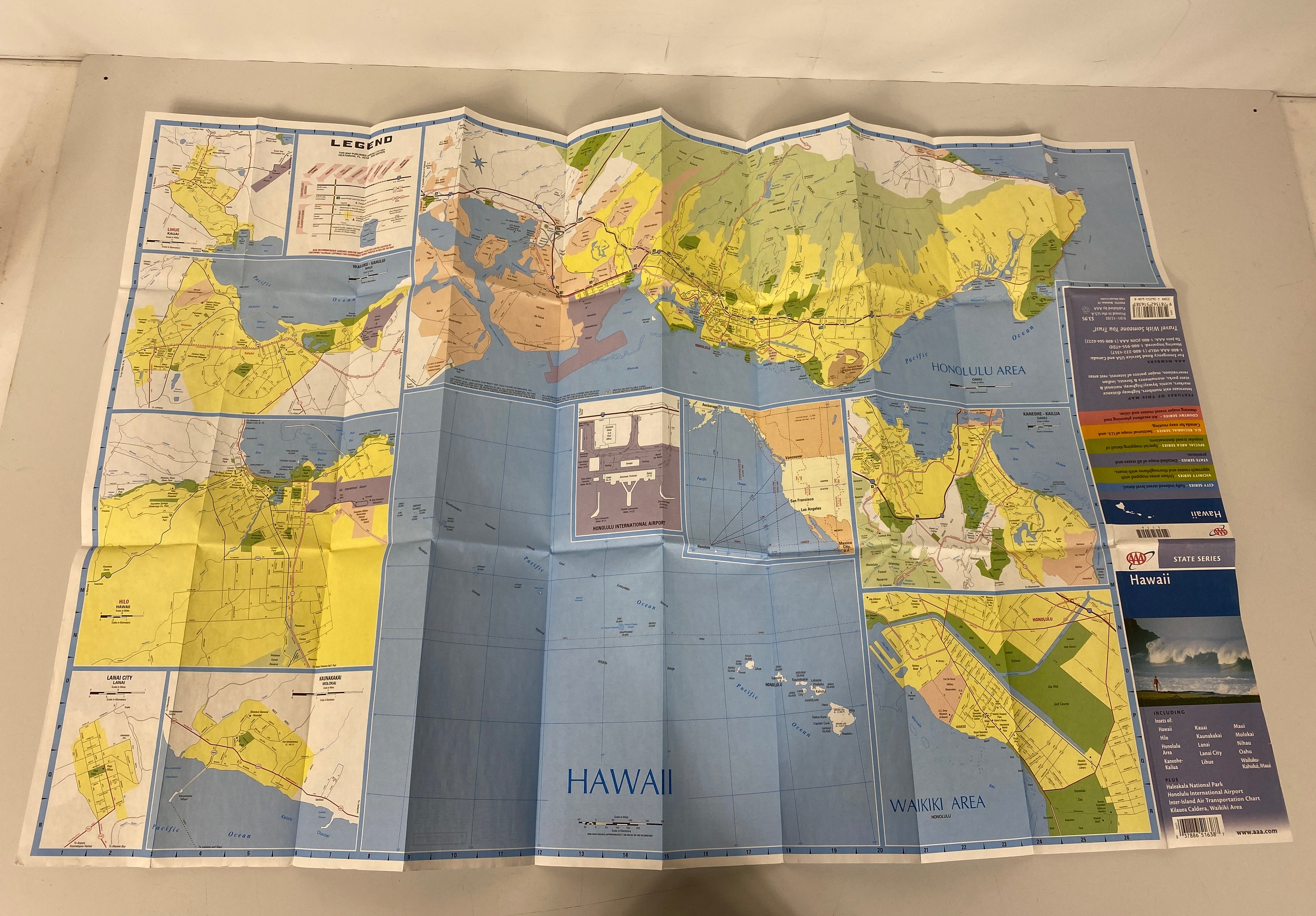 Lot of 4 Hawaii Maps: AAA State Series/Streetwise Hawaii/Fodor's Kauai