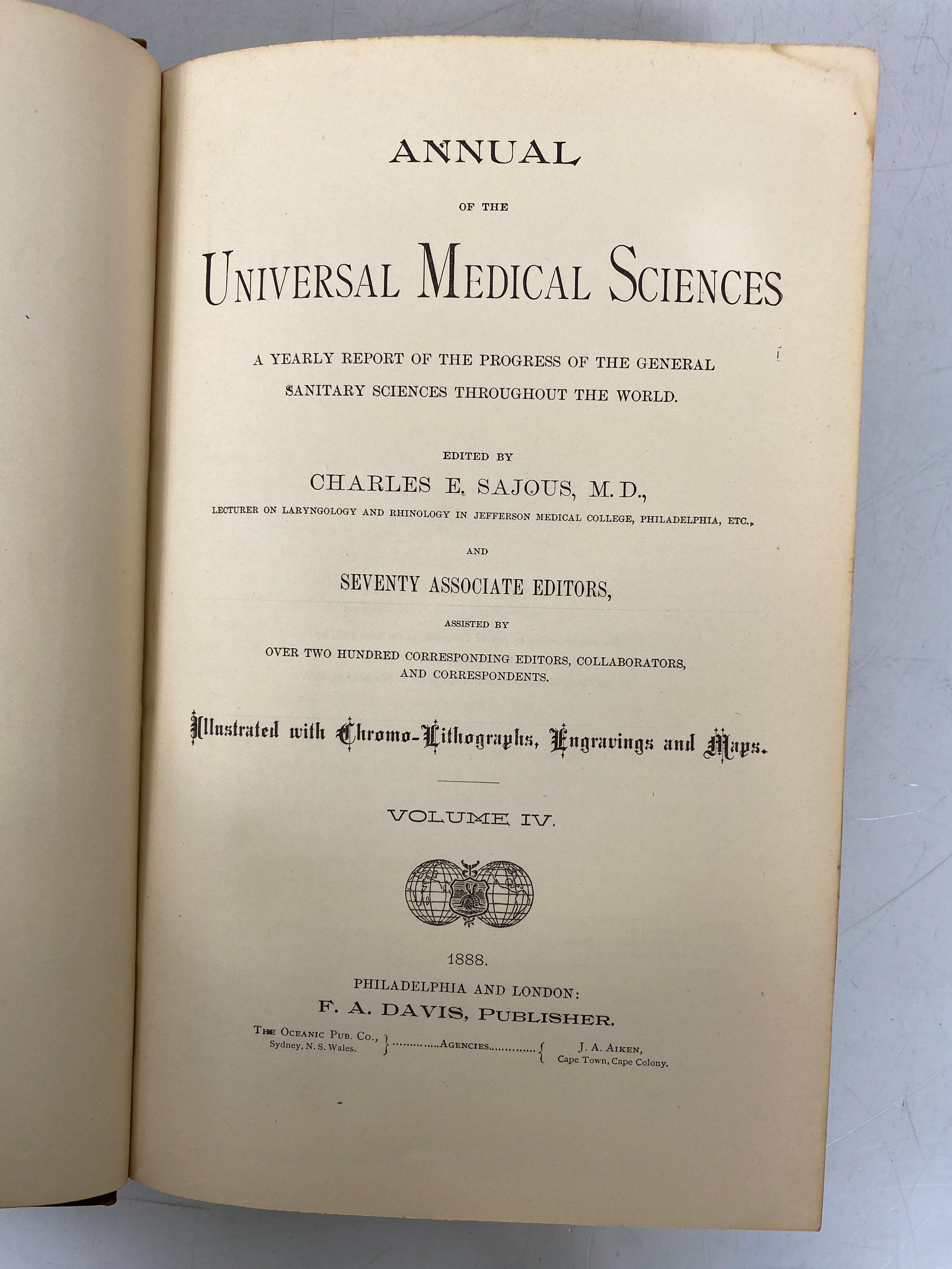 4 Vols Annual of the Universal Medical Sciences by Sajous 1888 (1-4) HC