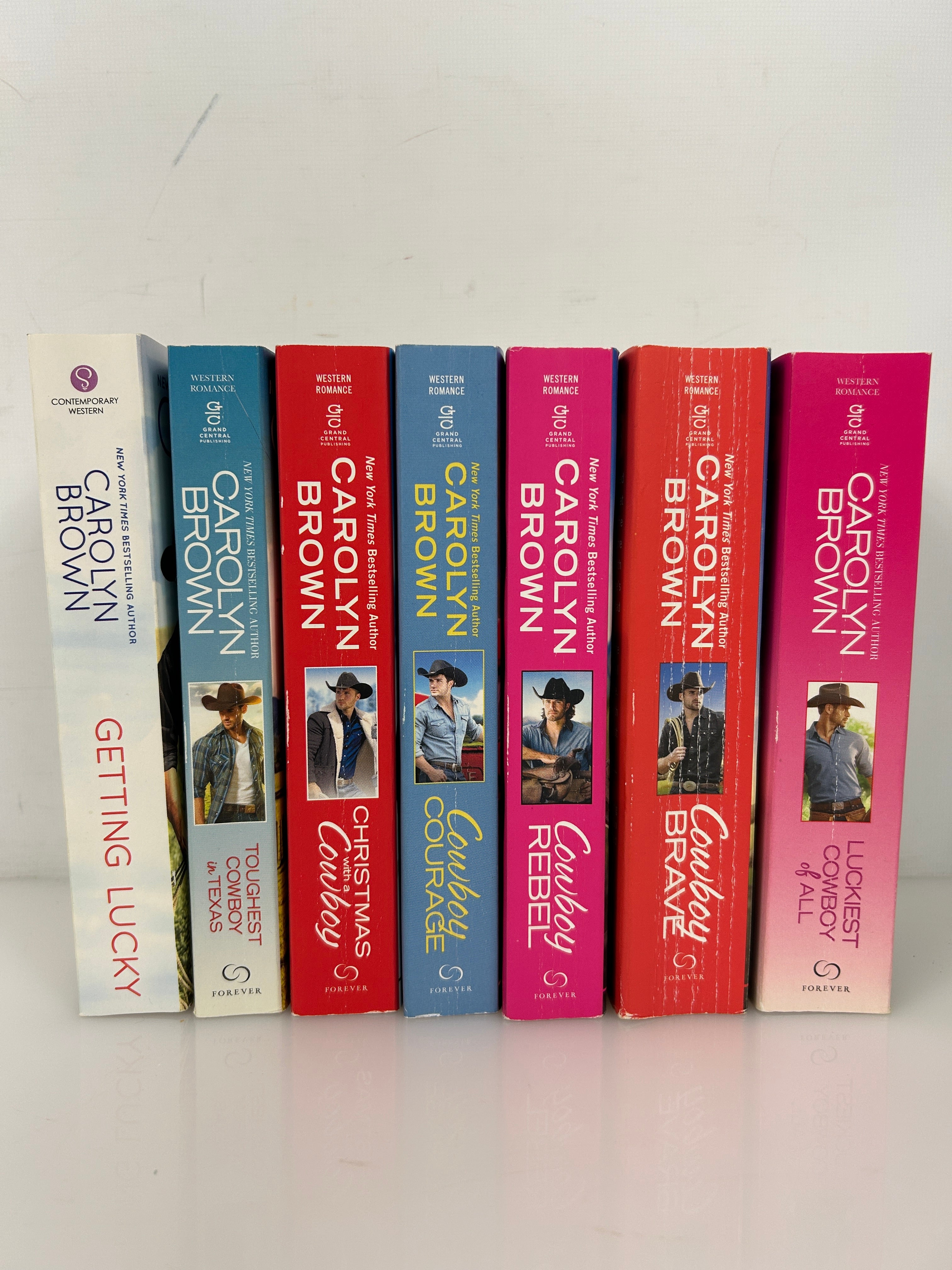 Lot of 7 Cowboy Romance: 2 2-in-1s, 3 w/Bonus, 2 Standard by Carolyn Brown PB