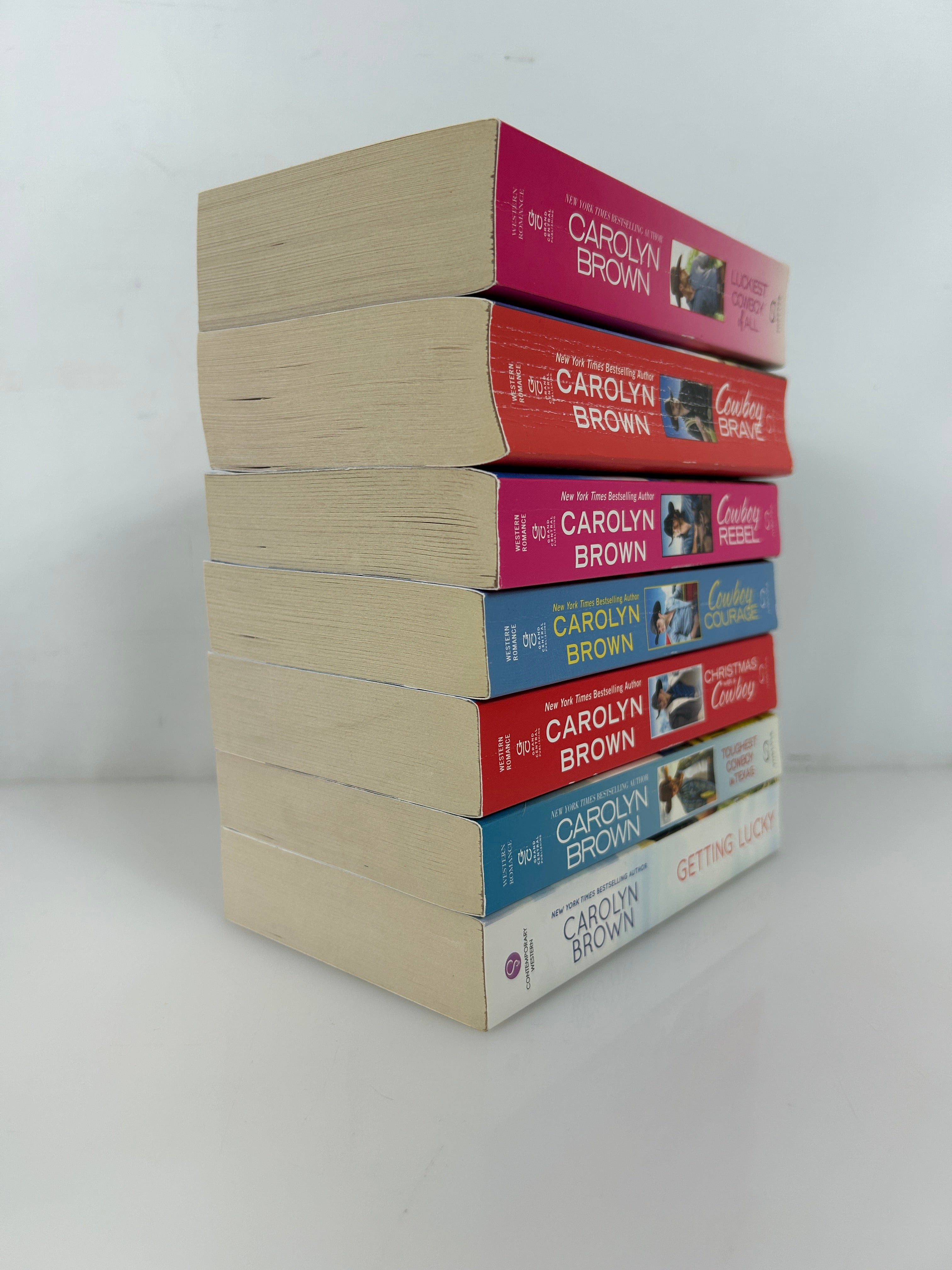 Lot of 7 Cowboy Romance: 2 2-in-1s, 3 w/Bonus, 2 Standard by Carolyn Brown PB