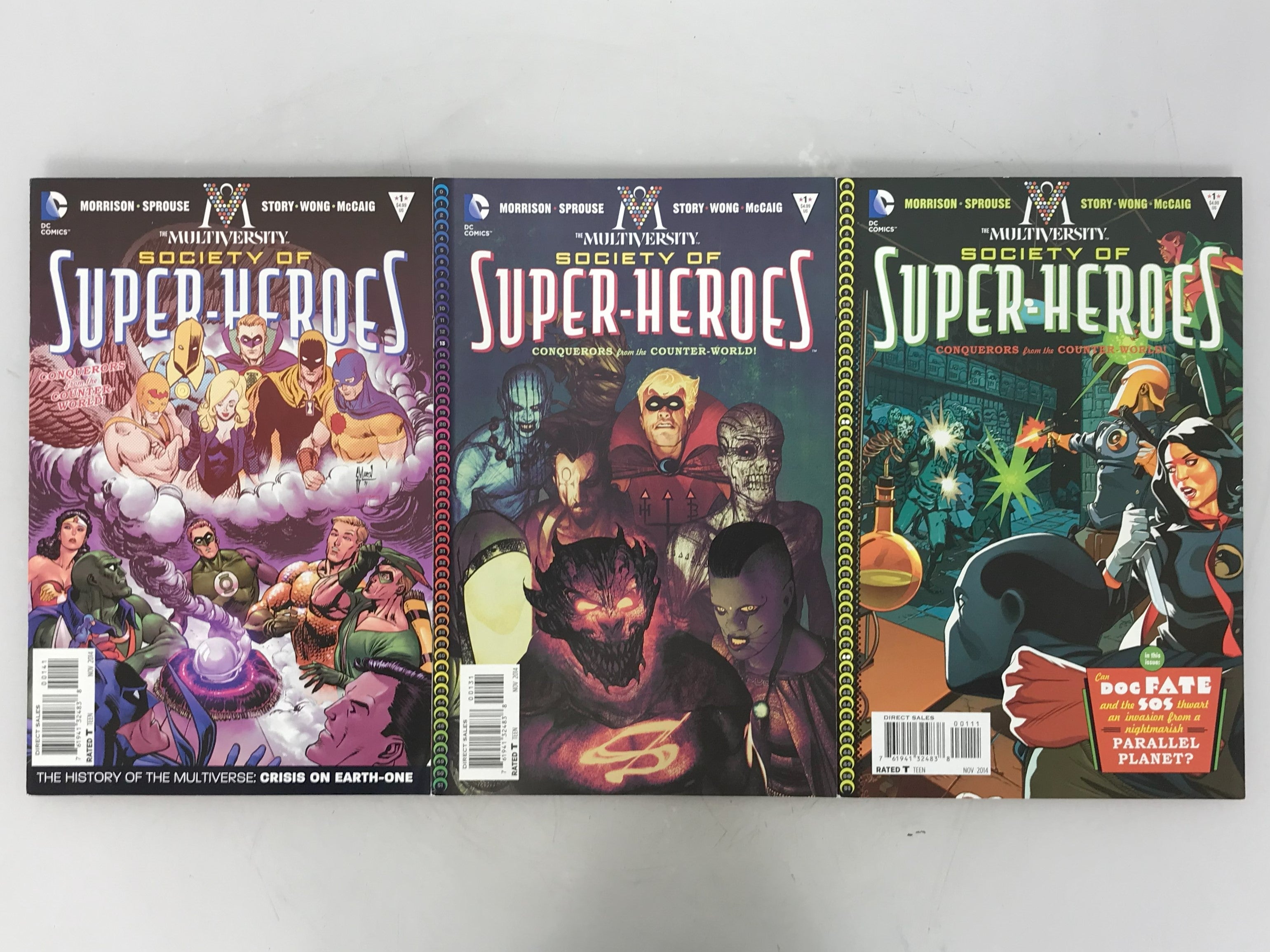 Lot of 3 The Multiversity: The Society of Super-Heroes: Conquerors of the Counter-World 1 2014 Variant Covers