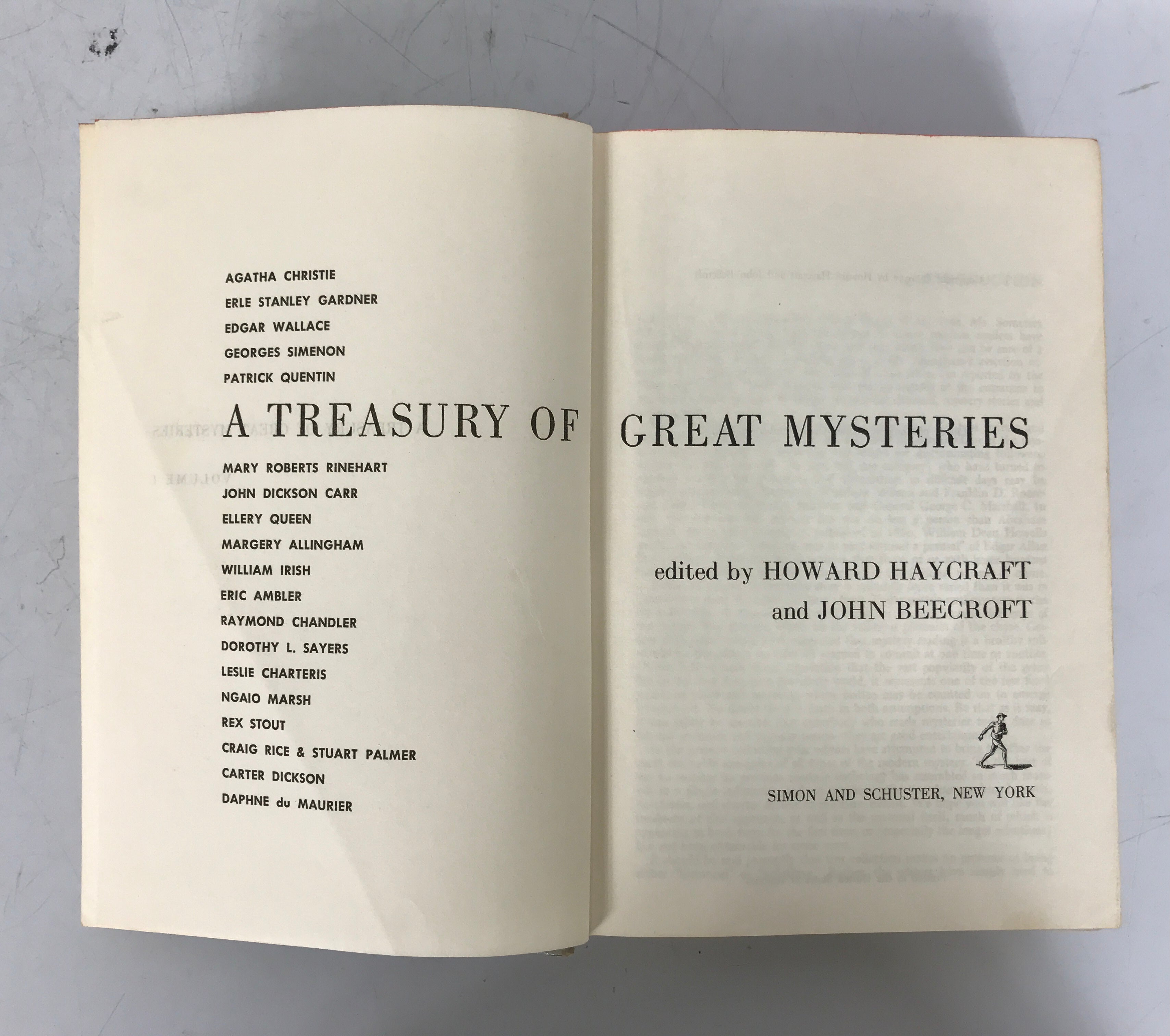 2 Vol Set: A Treasury of Great Mysteries 1957 Haycraft/Beecroft HC