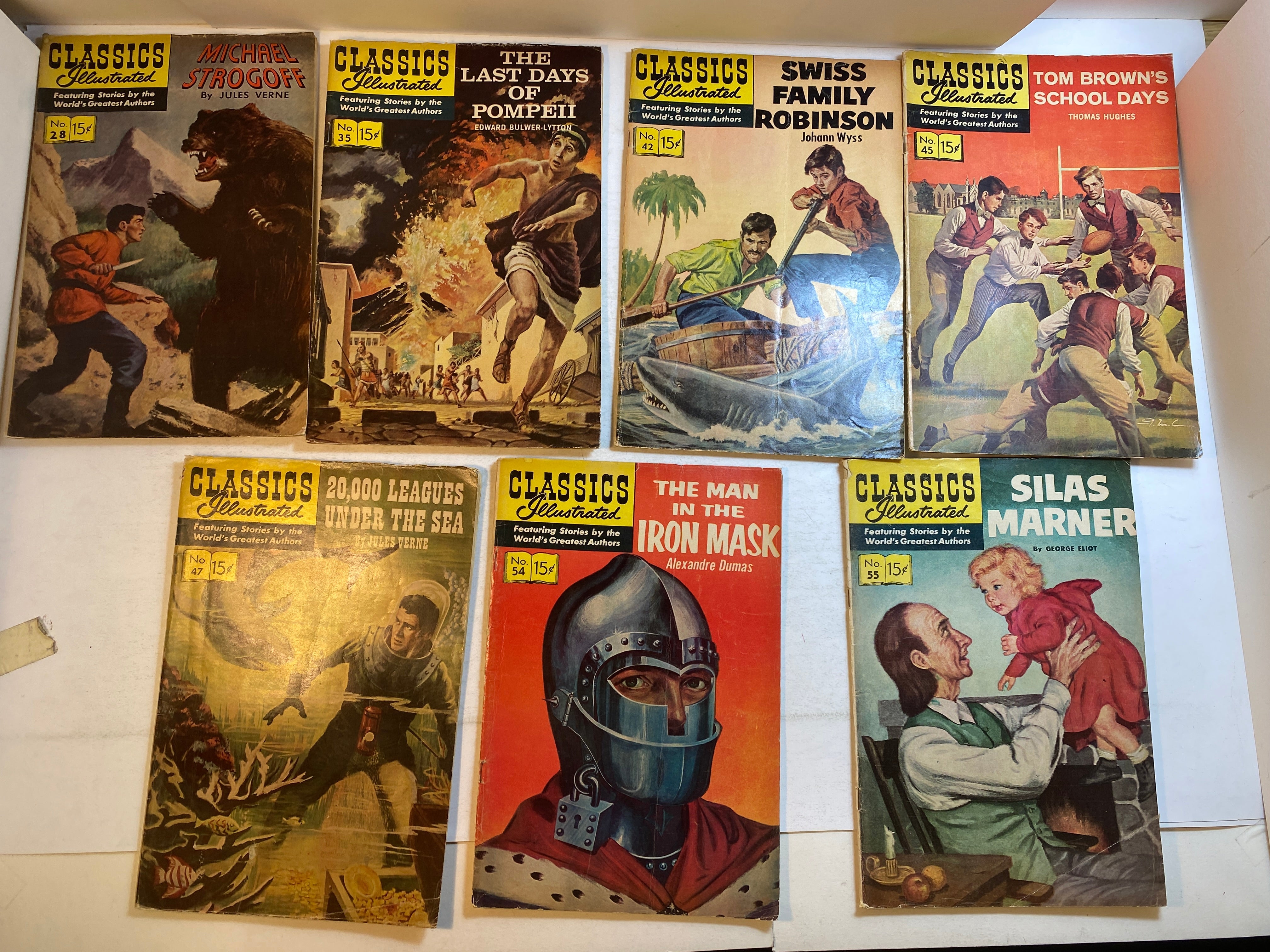 Lot of 7 Classics Illustrated 28-55