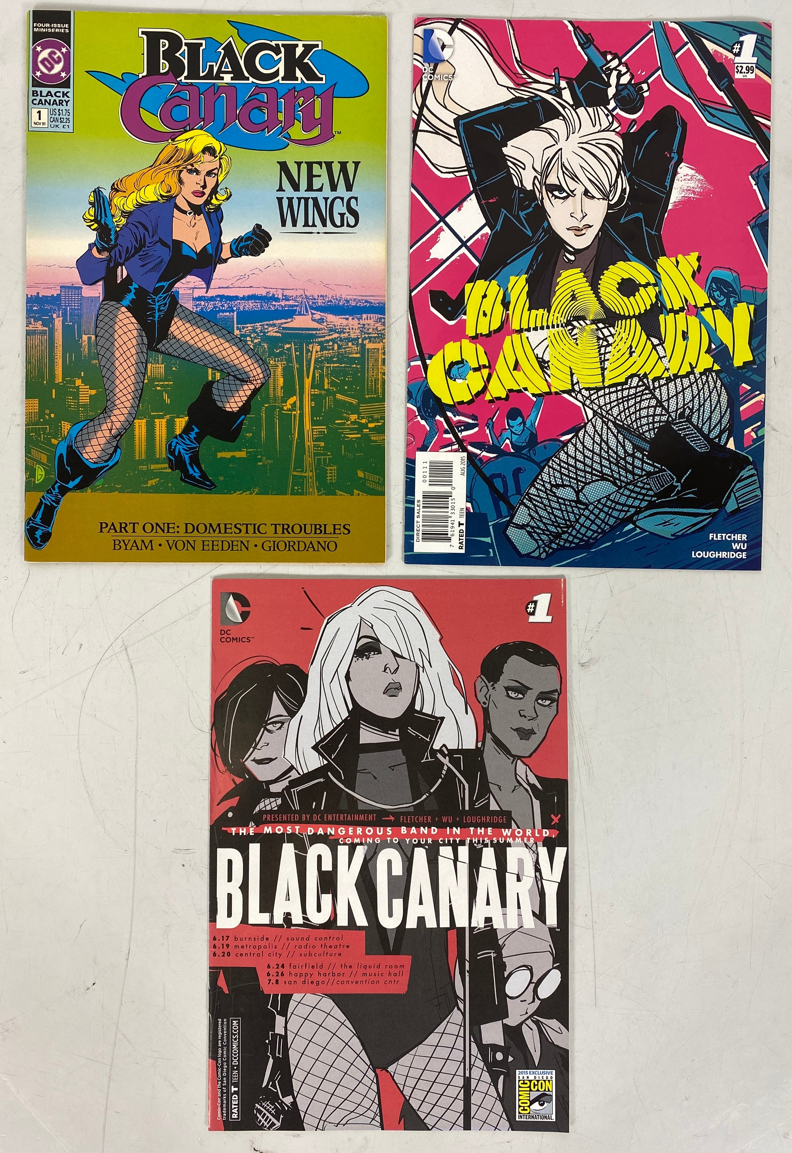 Lot of 3 Black Canary #1 (1991, 2015 SDCC, 2015)