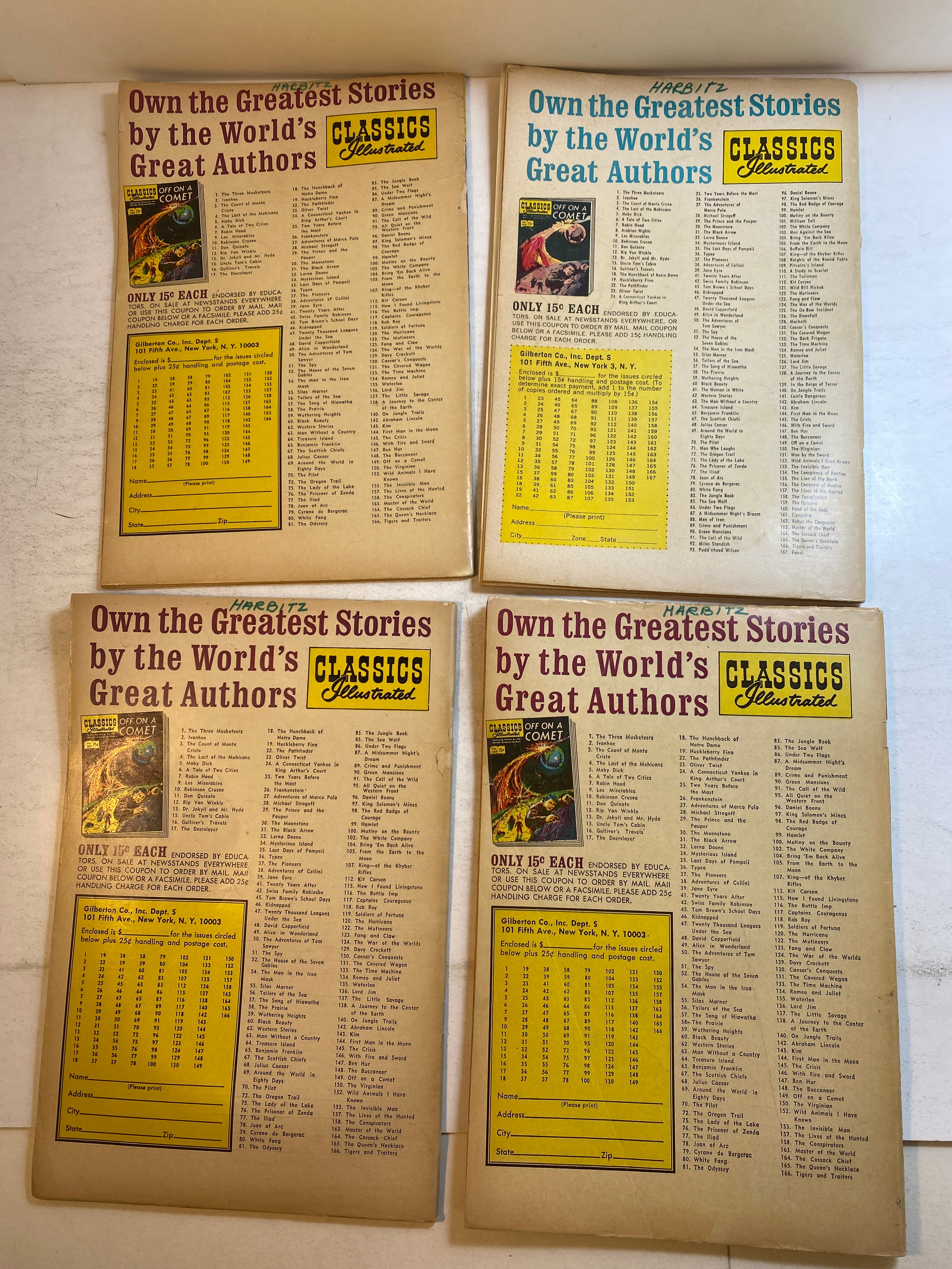 Lot of 9 Classics Illustrated 69-108