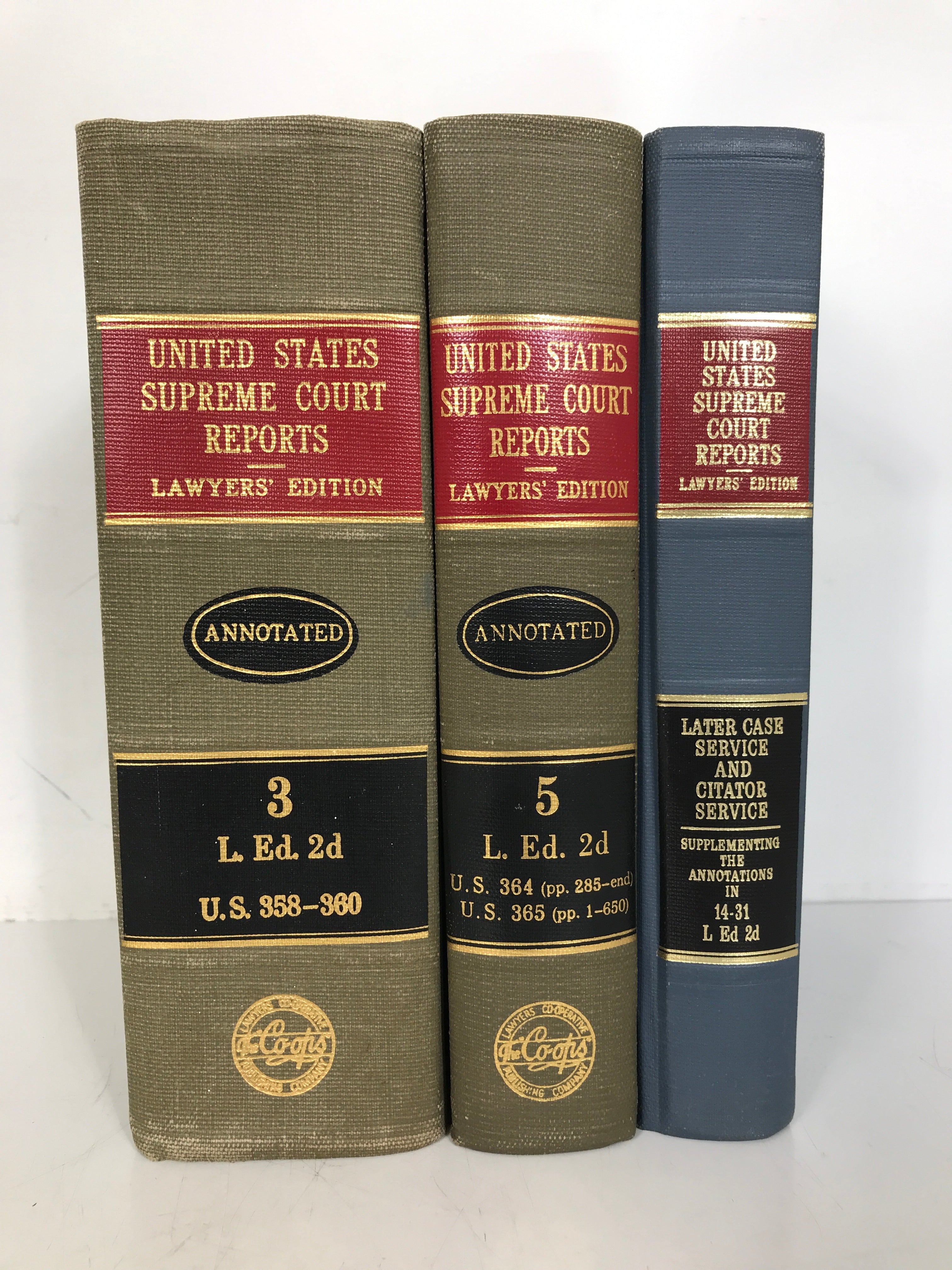 Lot of 3: U.S. Supreme Court Reports Lawyer's Edition 1959-1983 HC