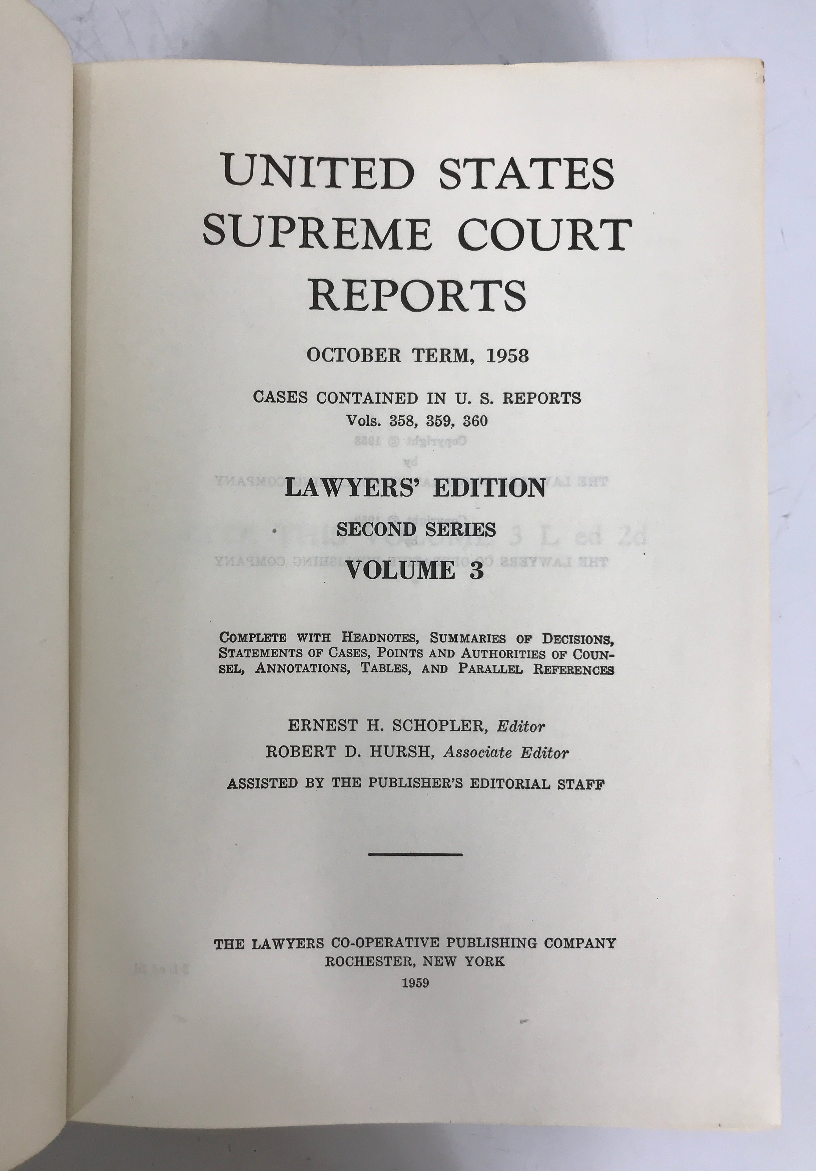 Lot of 3: U.S. Supreme Court Reports Lawyer's Edition 1959-1983 HC