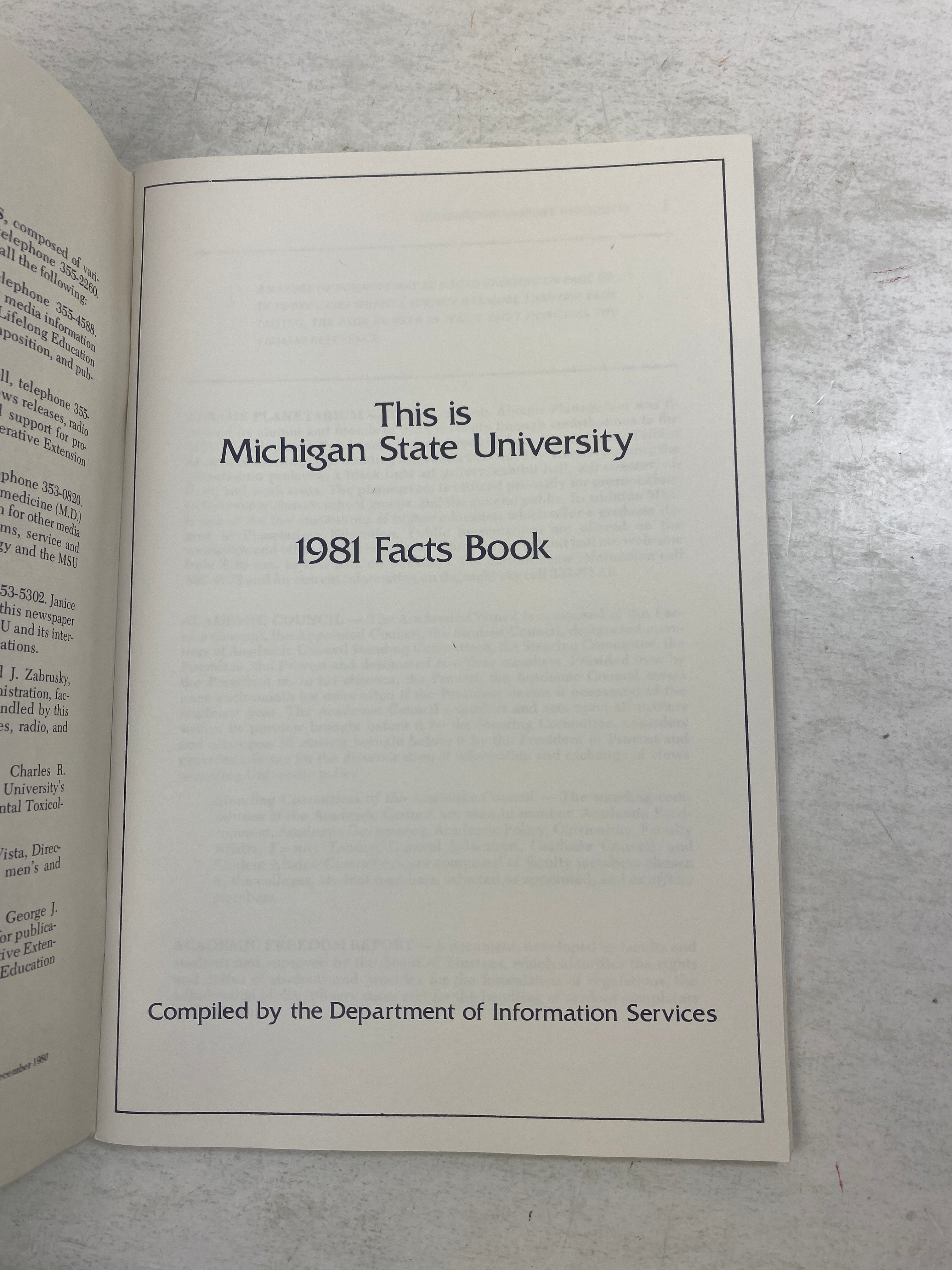 Michigan State University 1981 Facts Book