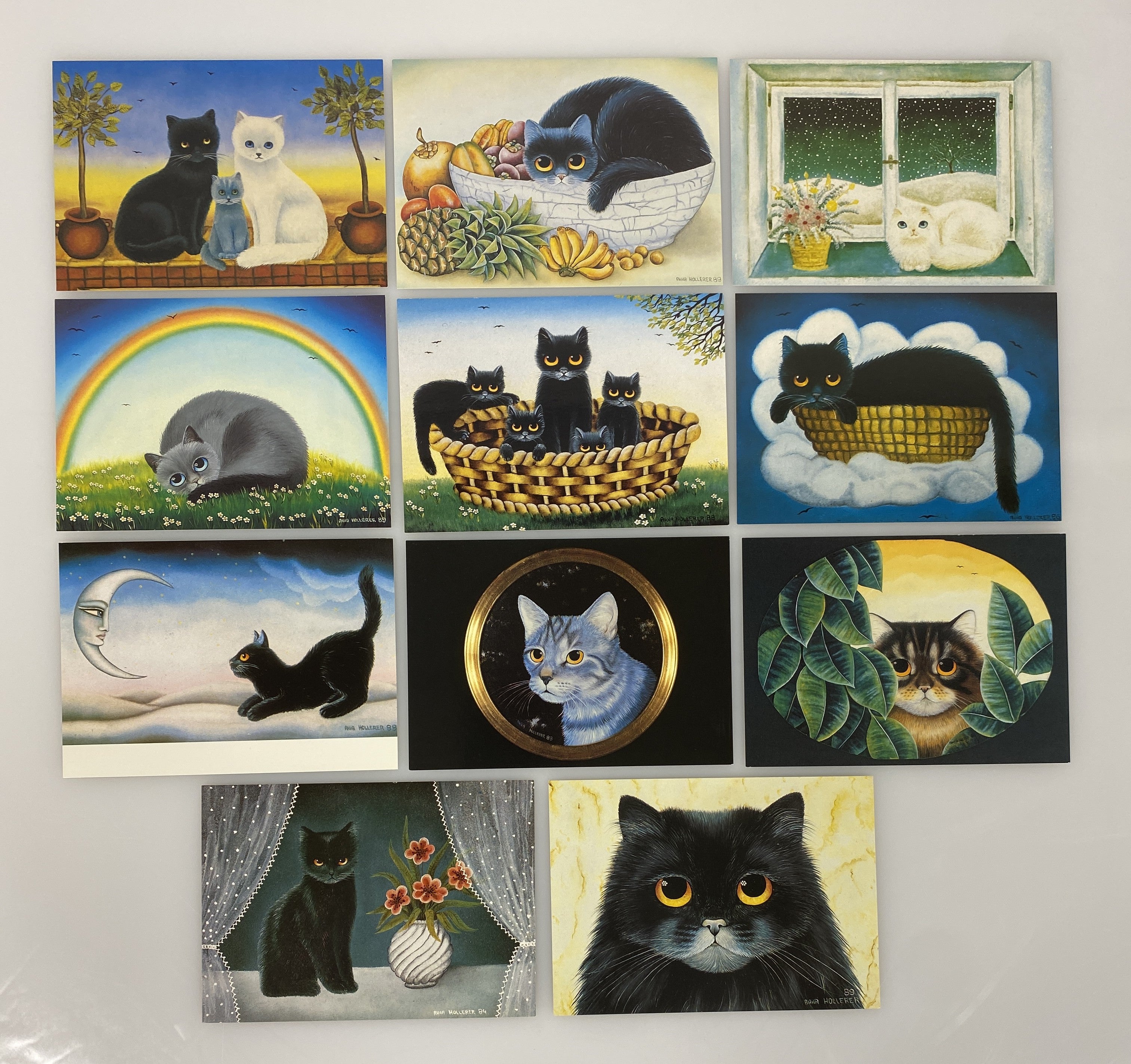 Cat Themed Postcards by Anna Hollerer