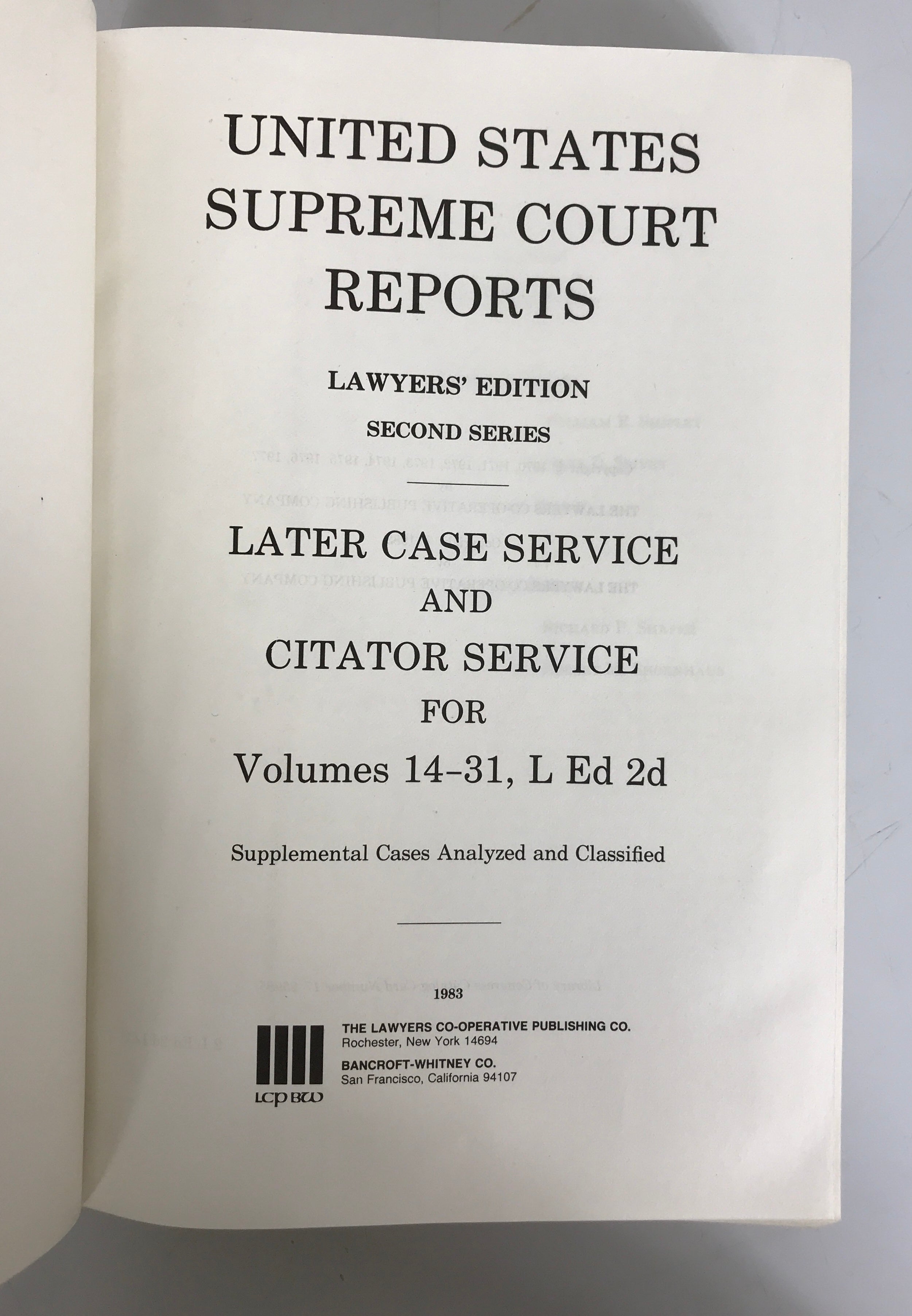 Lot of 3: U.S. Supreme Court Reports Lawyer's Edition 1959-1983 HC