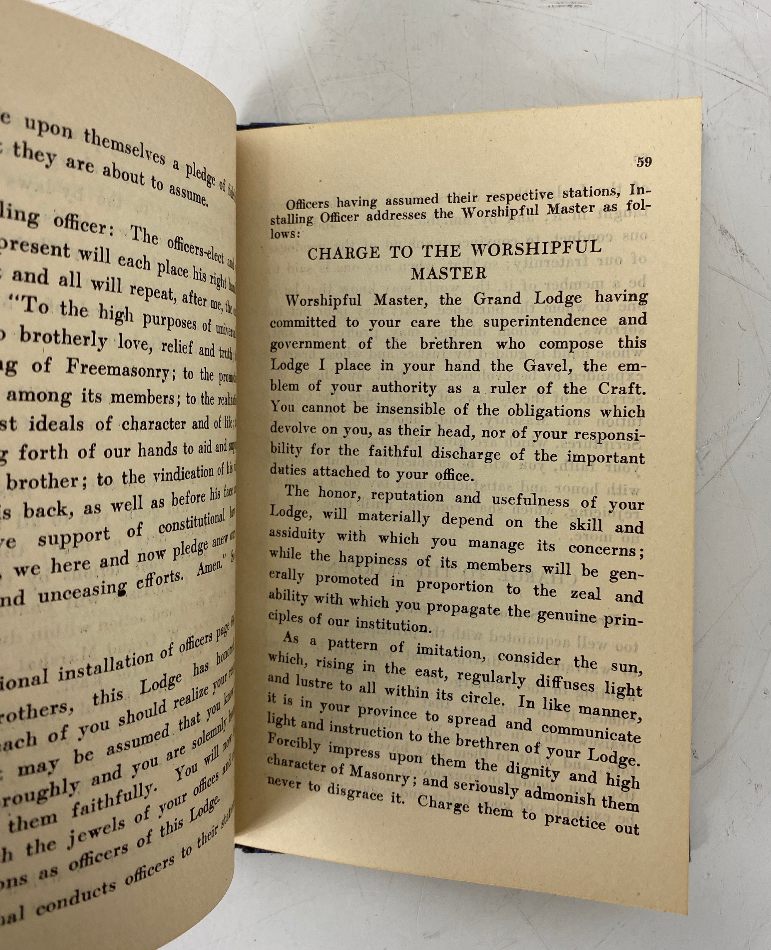 Michigan Masonic Monitor and Ceremonies 1945 Reprint Vintage HC