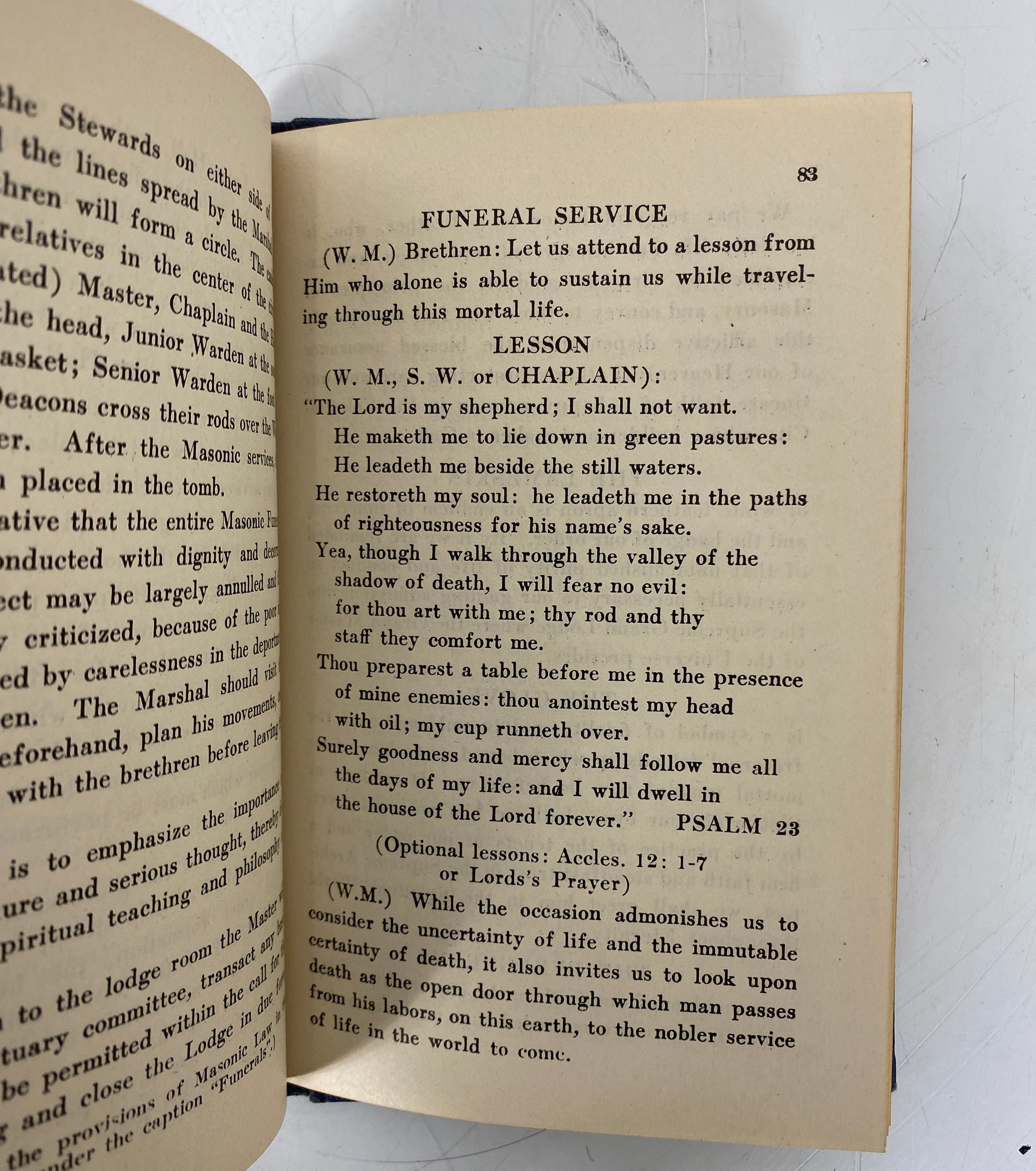 Michigan Masonic Monitor and Ceremonies 1945 Reprint Vintage HC