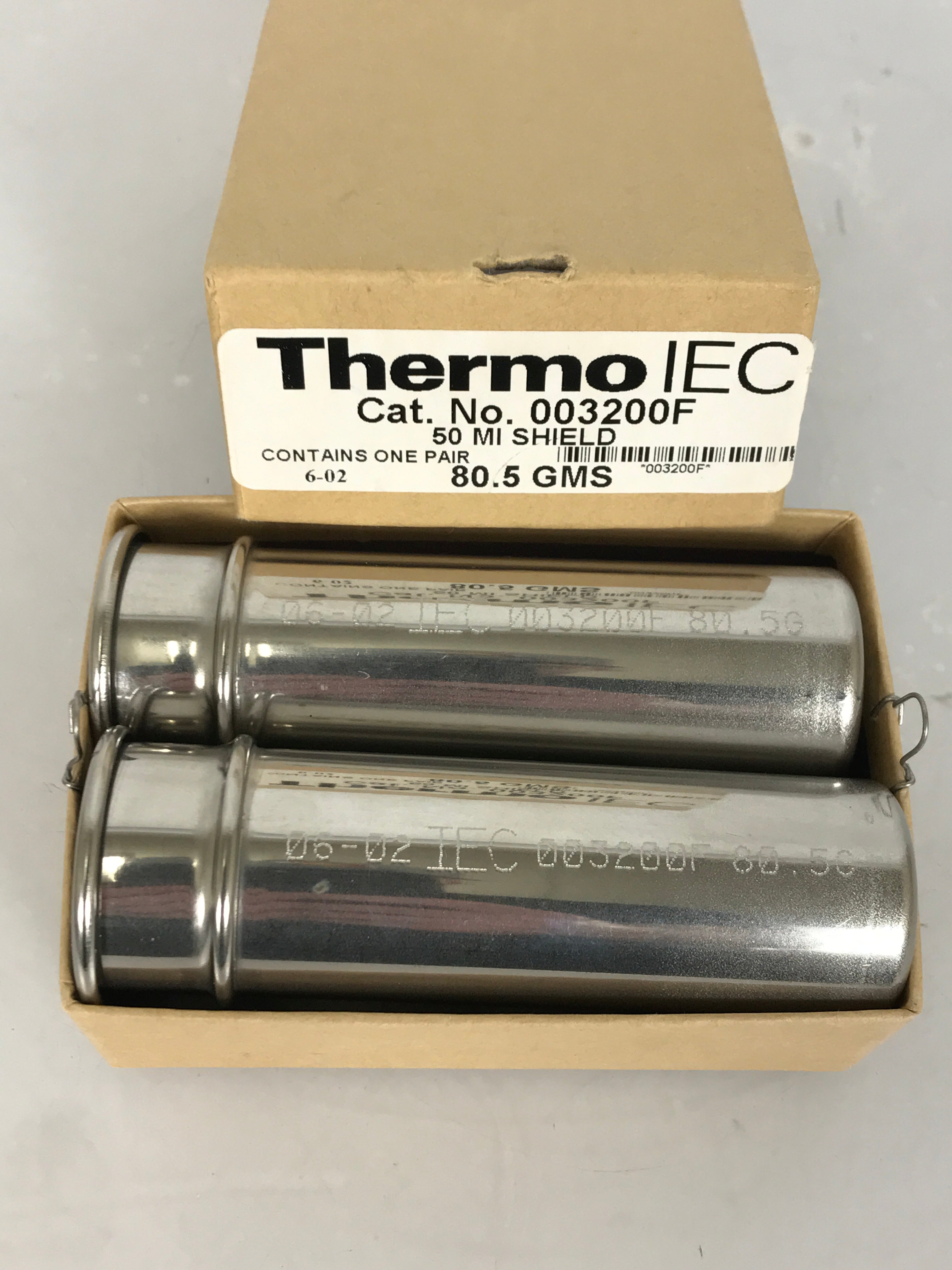 Thermo IEC Pair of 50mL Centrifuge Stainless Tube Shields 003200F New in Box