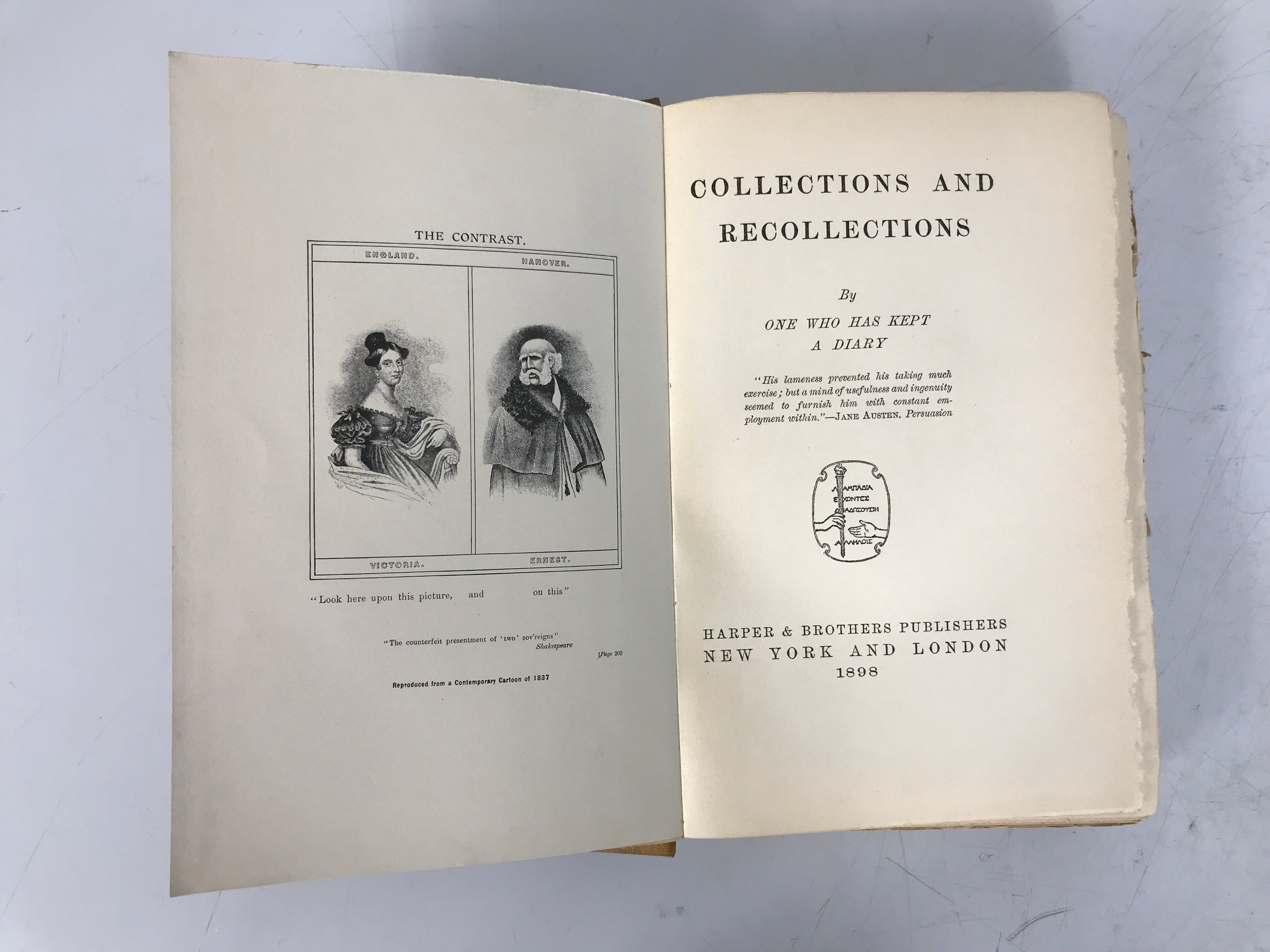 Collections and Recollections by One Who has Kept a Diary (Russell) 1898 1st Ed Antique HC