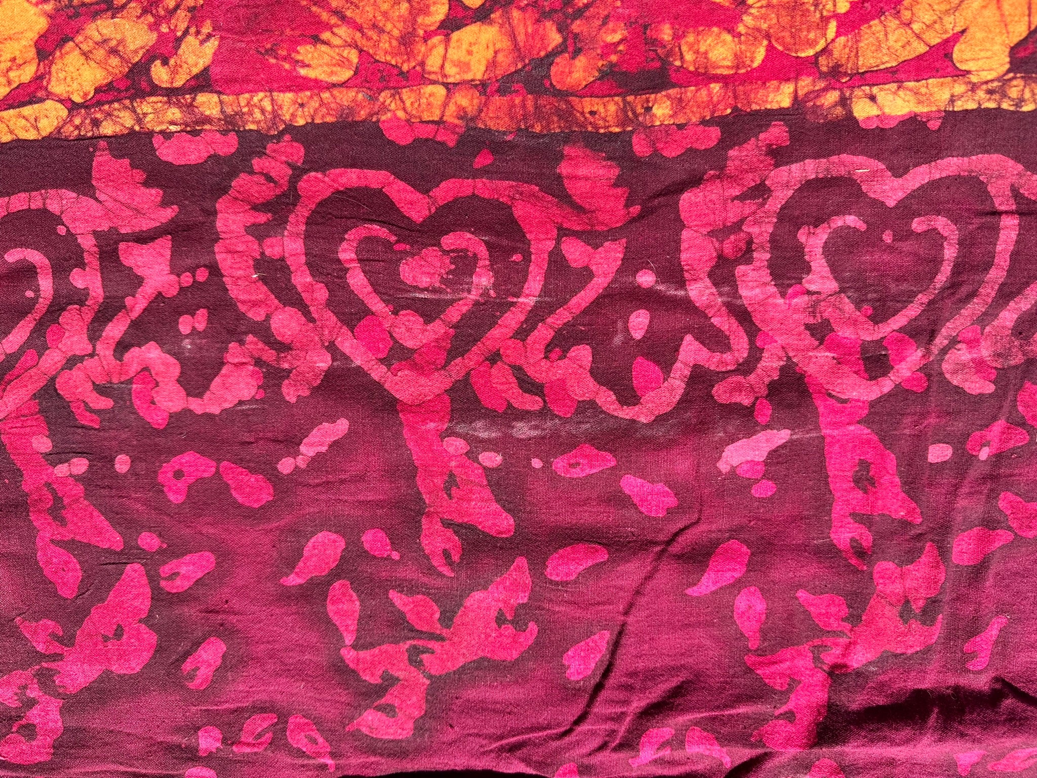 82x35 Pink and Red Batik Tablecloth