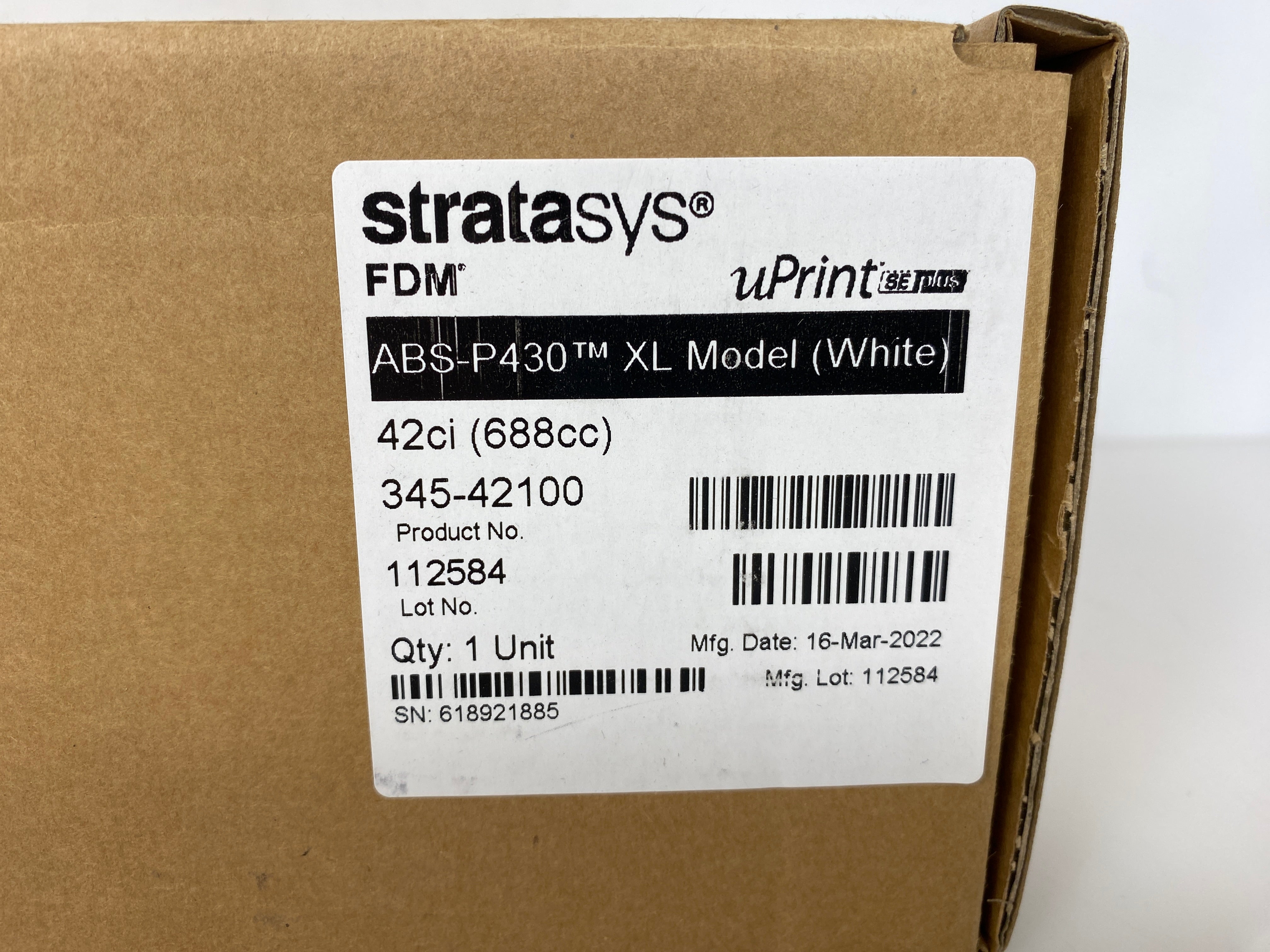 Stratasys ABS P430 XL Model White 3D Printer Filament *New