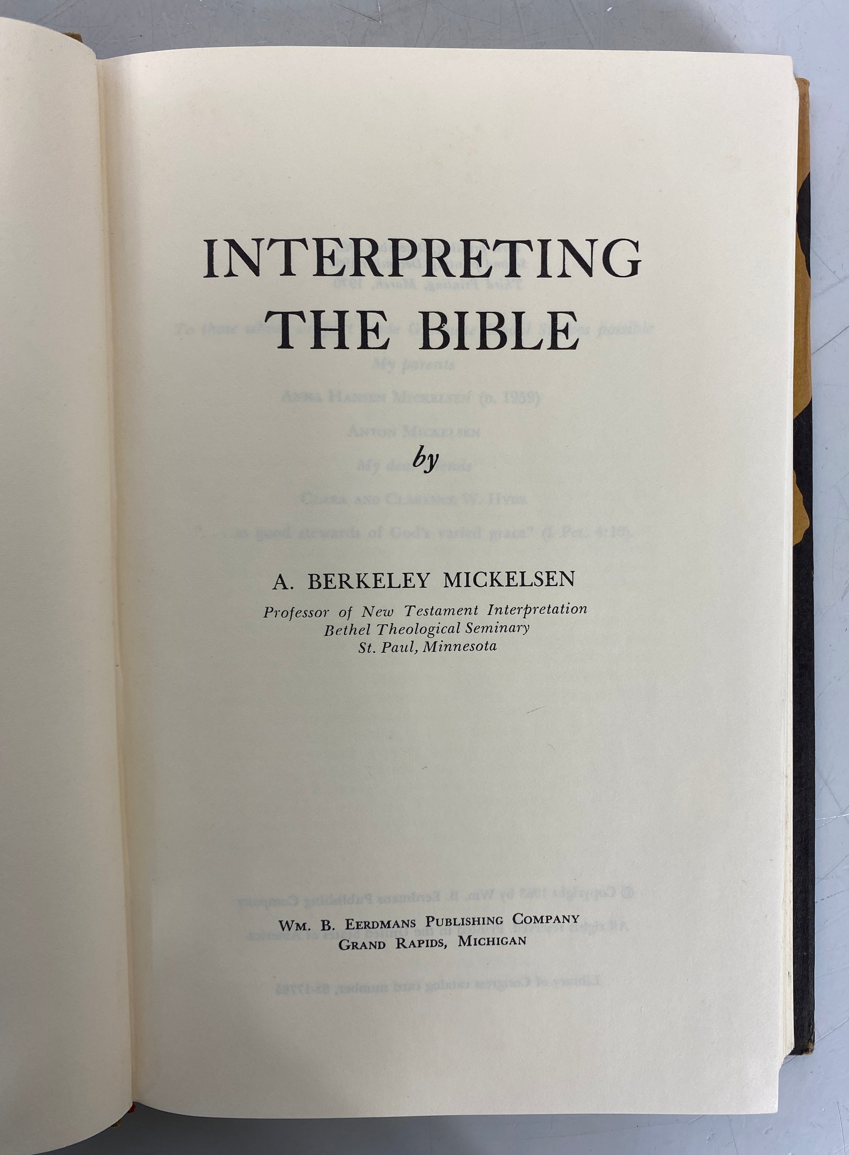 2 Vols: Biblical Backgrounds (1965)/Interpreting the Bible 1970-3rd Print) HCDJ