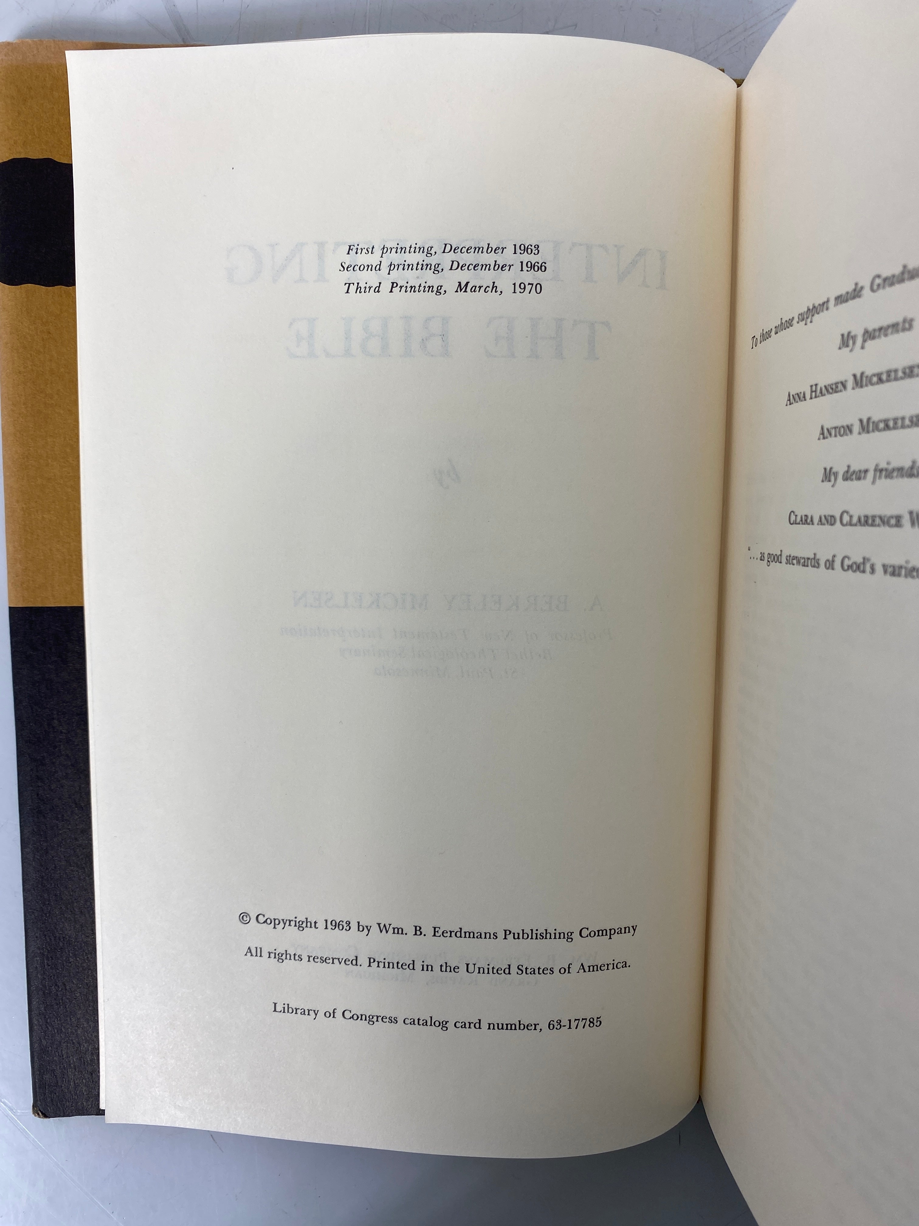 2 Vols: Biblical Backgrounds (1965)/Interpreting the Bible 1970-3rd Print) HCDJ