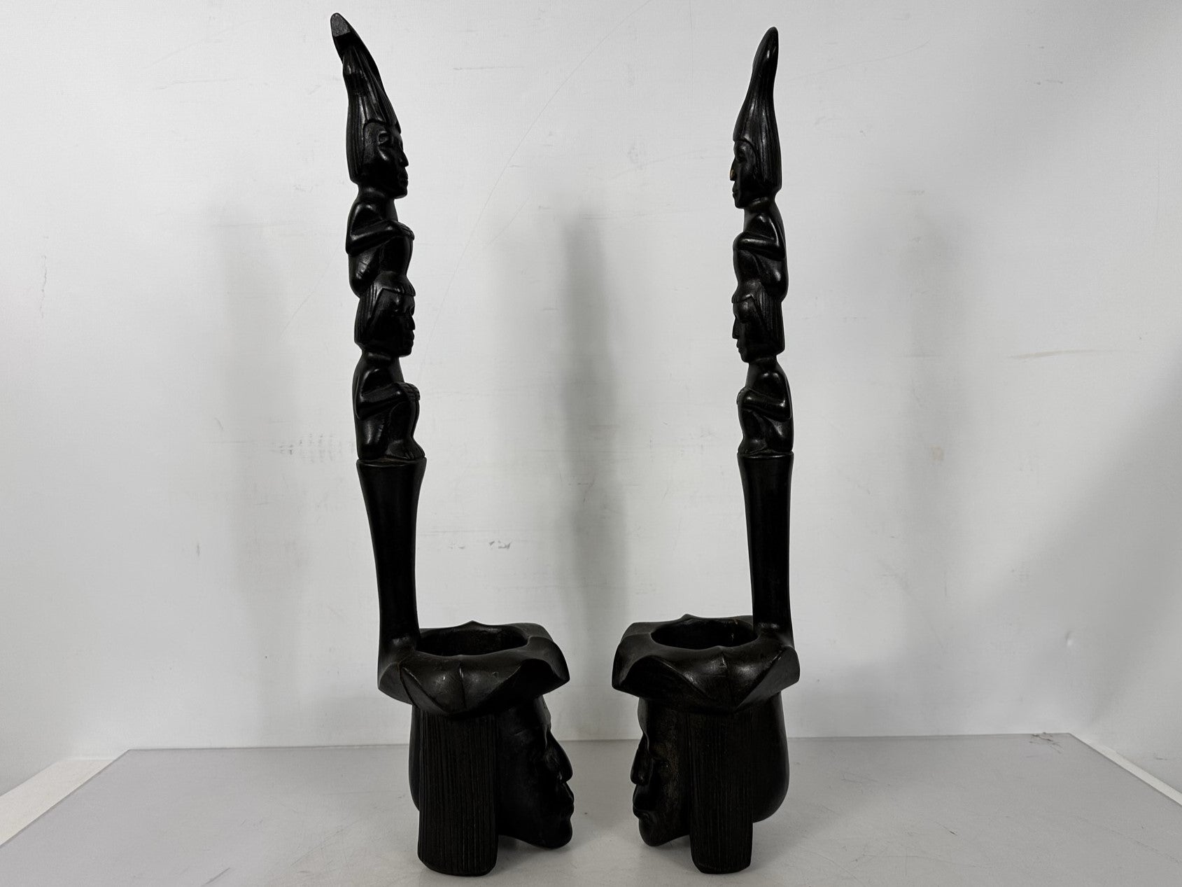 Pair of Ebony Wood Tribal Statues