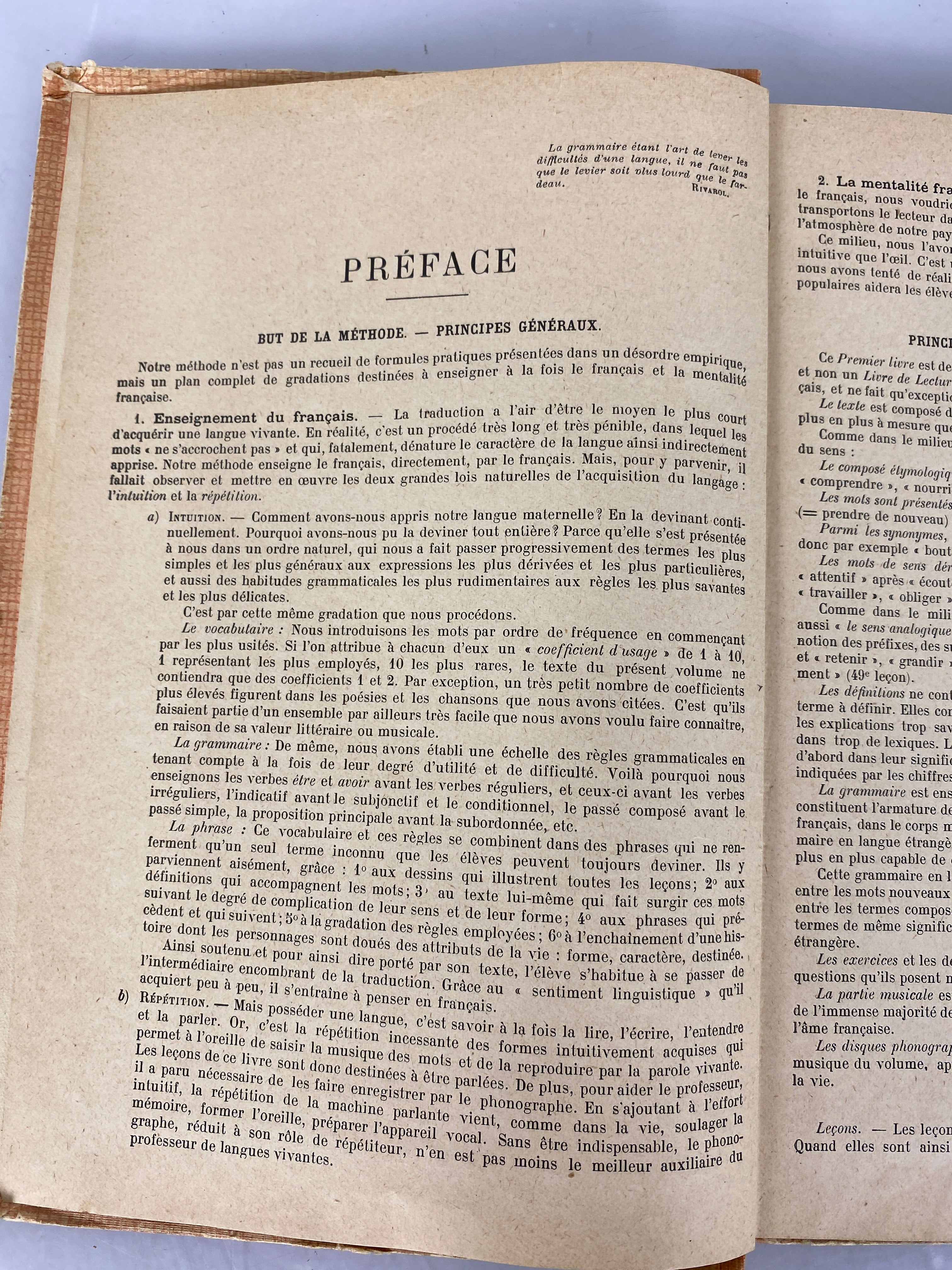 Le Premier Livre de Francais by Louis Marchand (First Book of French) 5th Edition (c1920) HC